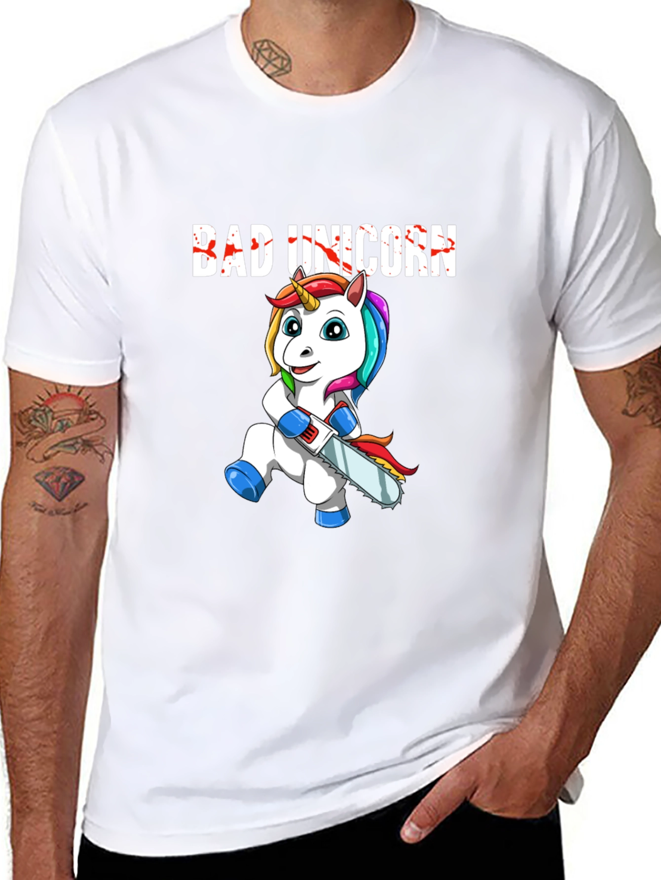 Bad Unicorn Graphic Print T-Shirt