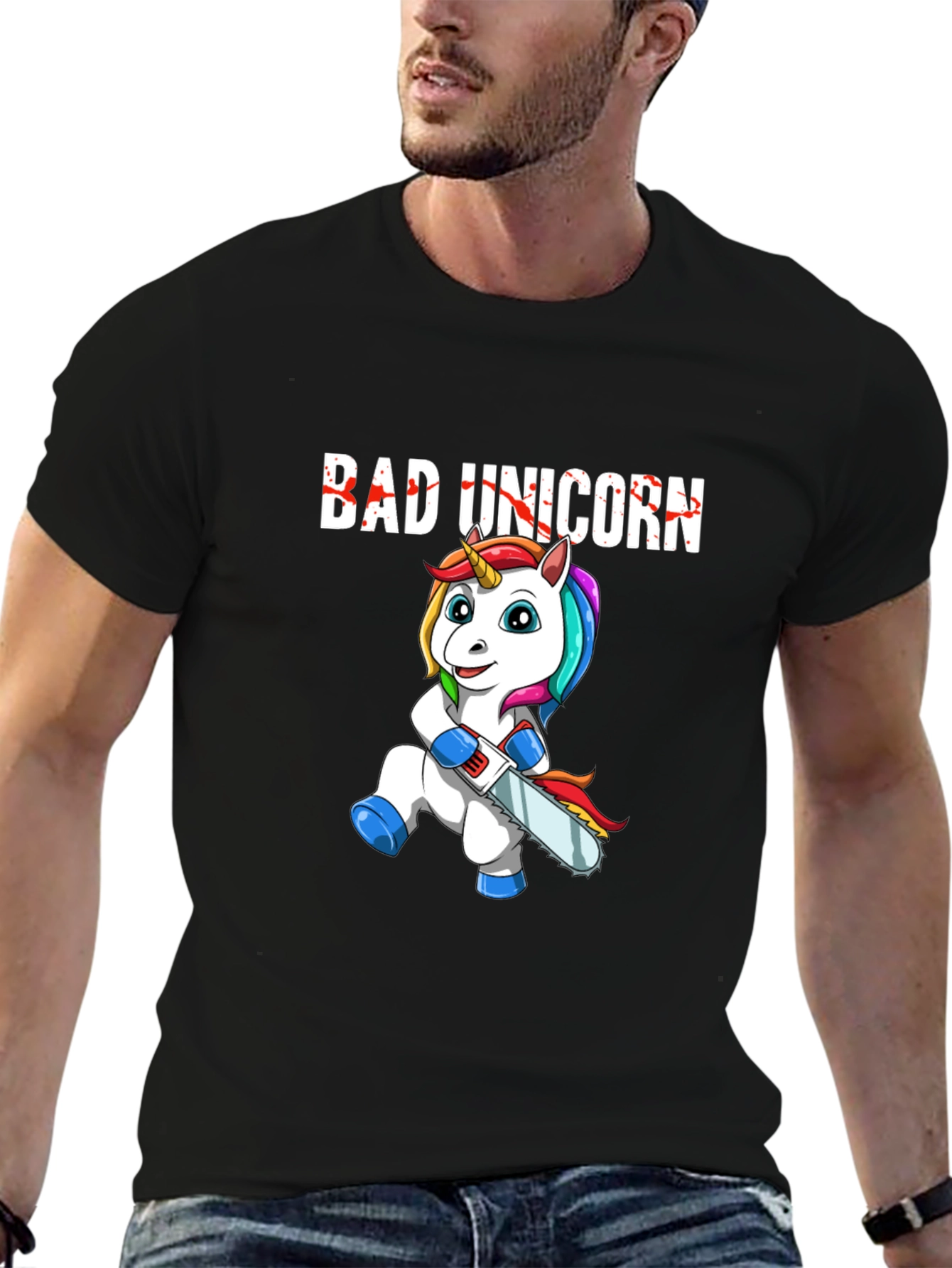 Bad Unicorn Graphic Print T-Shirt