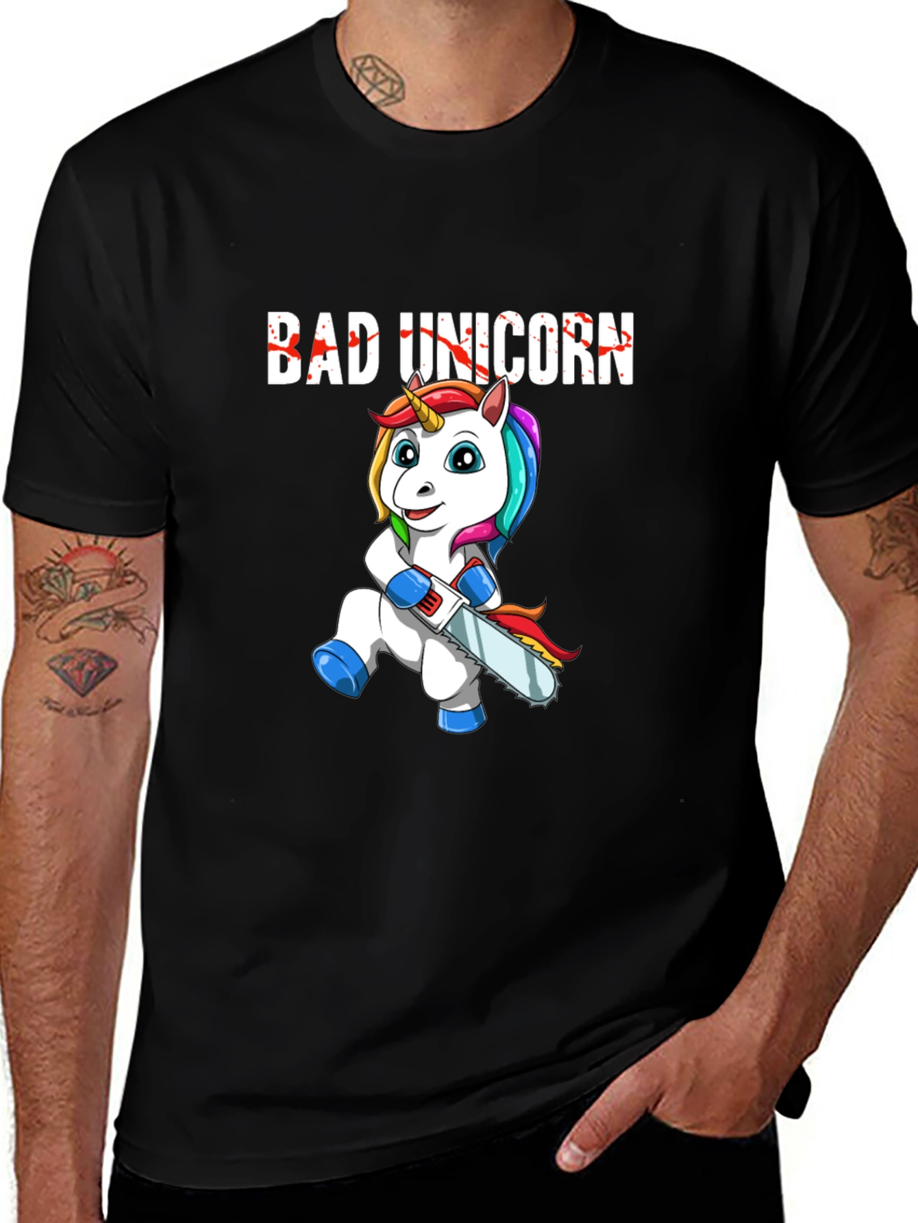 Bad Unicorn Graphic Print T-Shirt