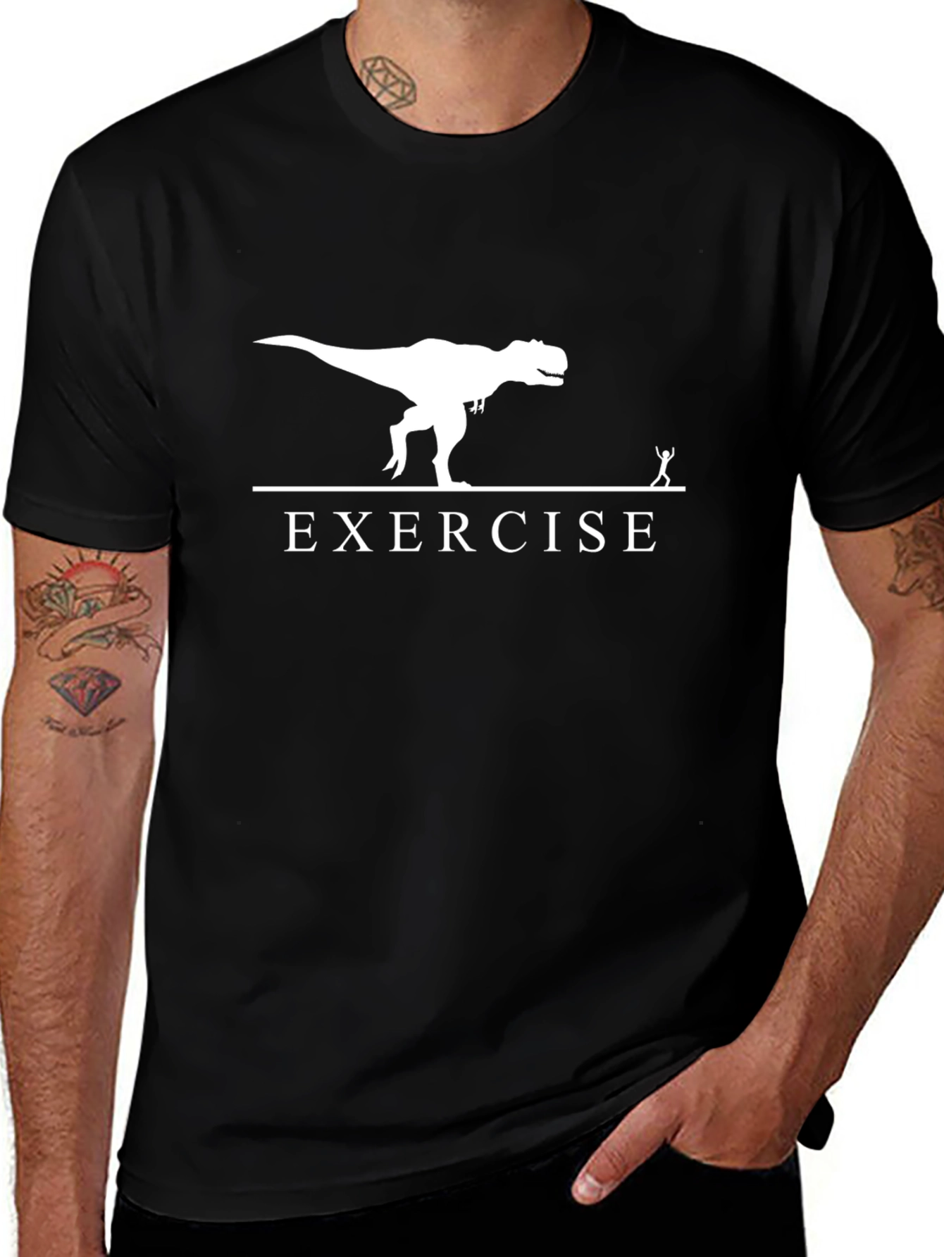 Funny Exercise T-Rex Graphic Tee