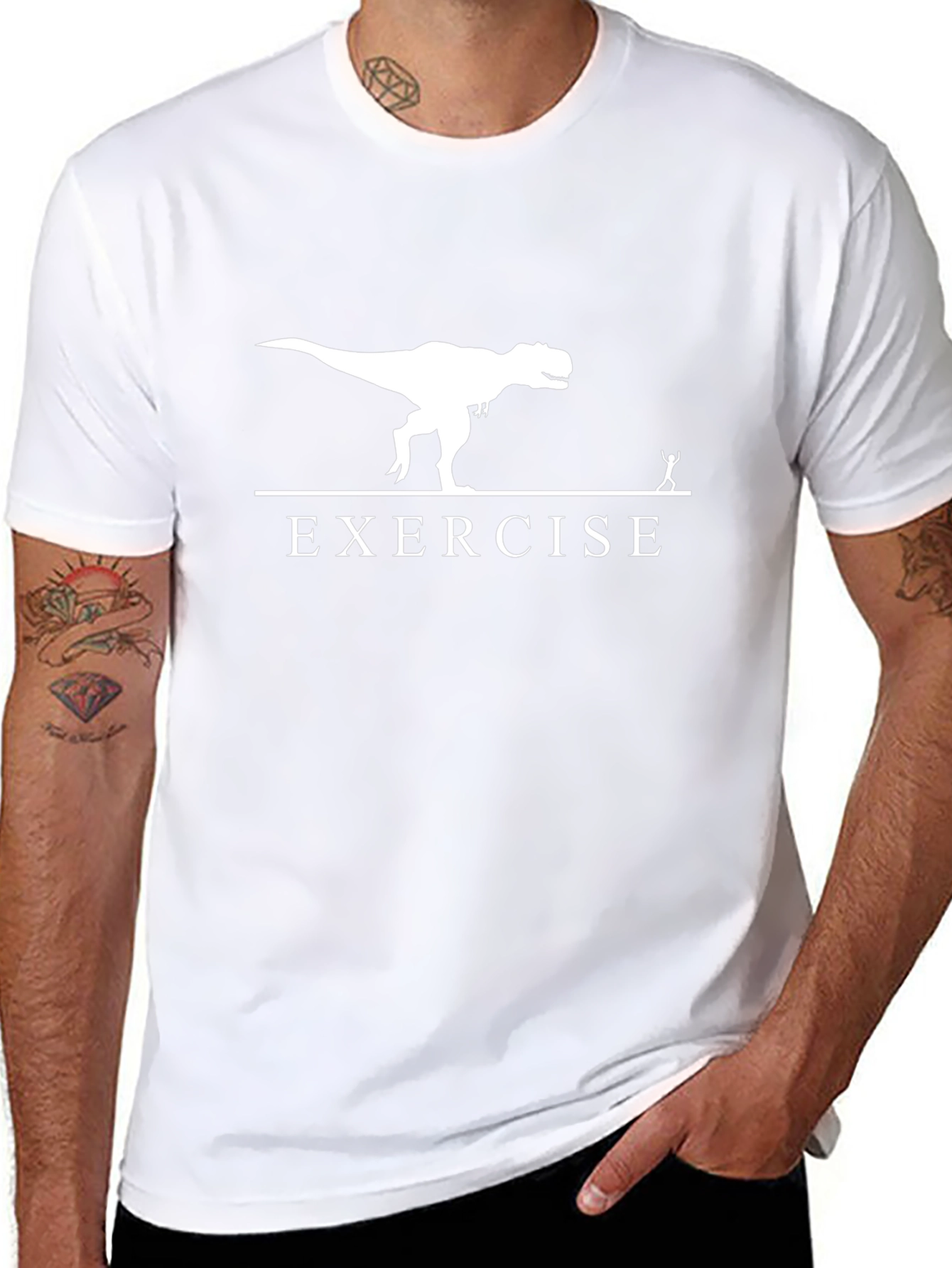 Funny Exercise T-Rex Graphic Tee