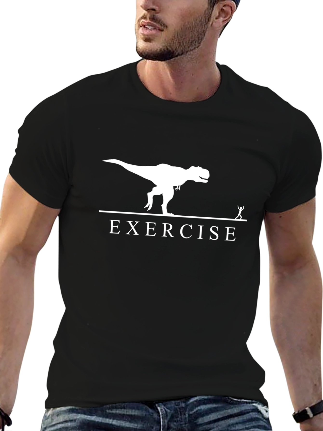Funny Exercise T-Rex Graphic Tee