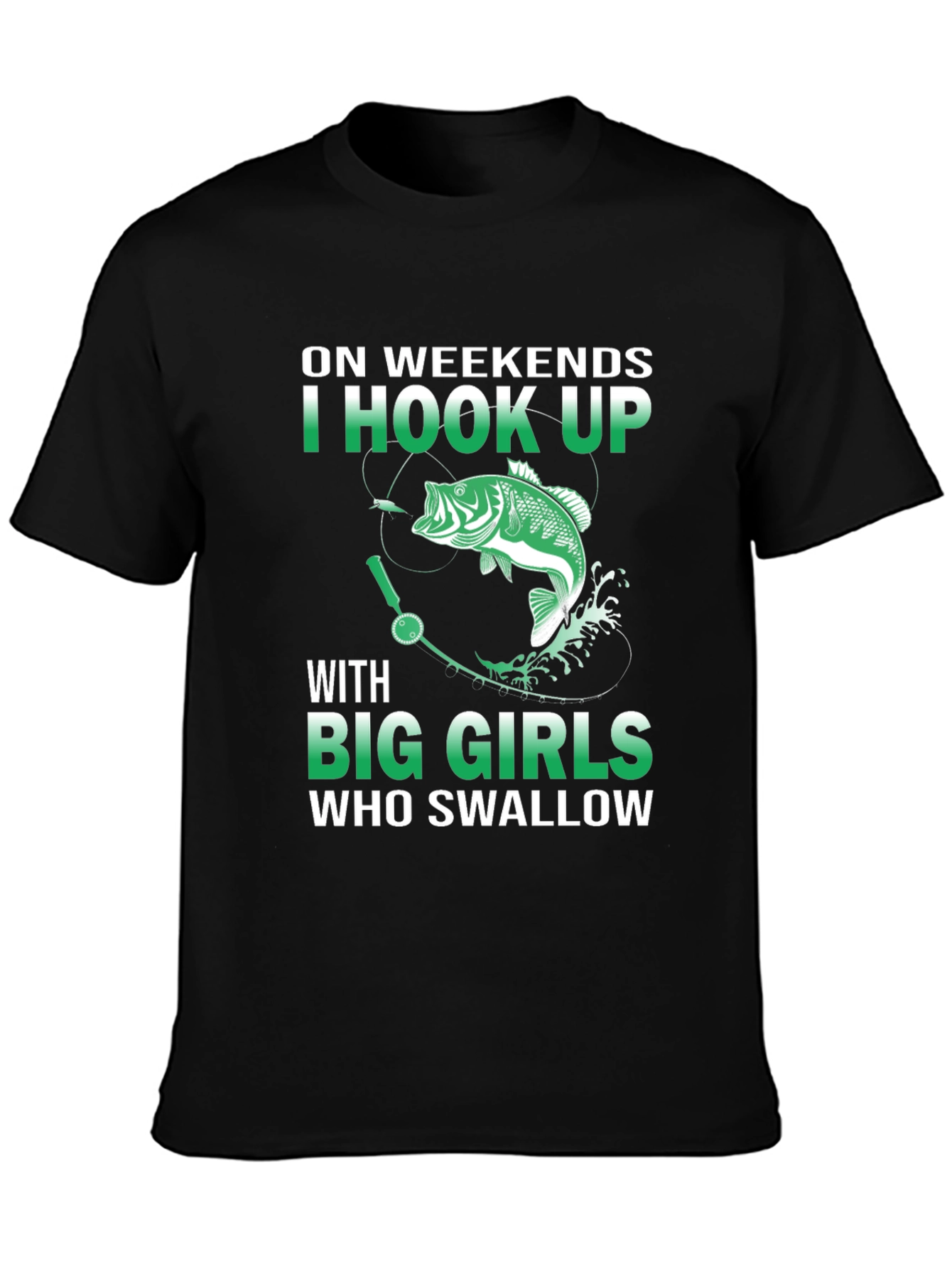 Funny Fishing Hook Up Graphic T-Shirt