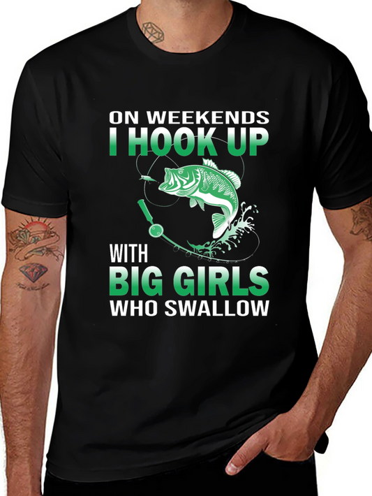 Funny Fishing Hook Up Graphic T-Shirt
