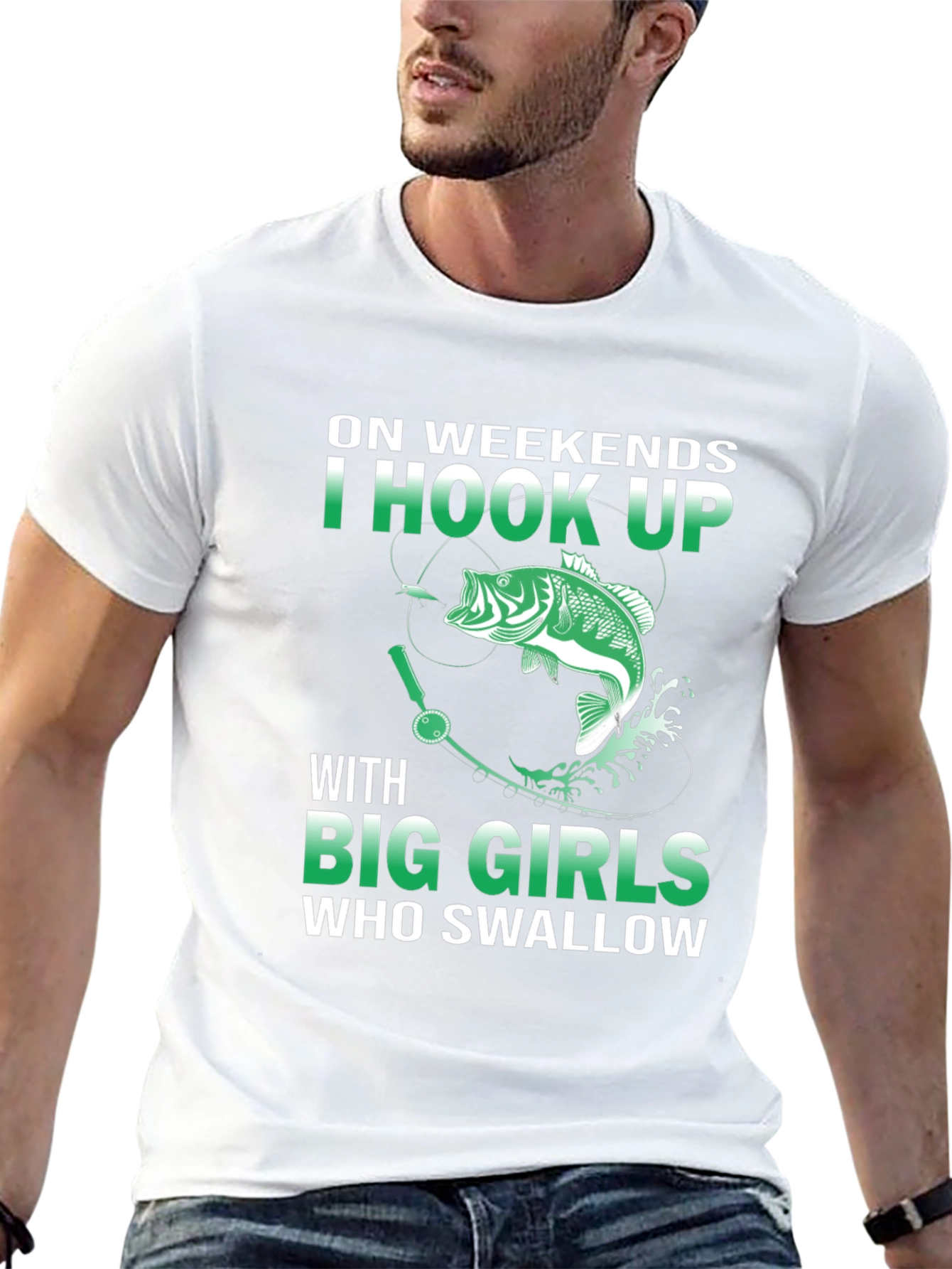 Funny Fishing Hook Up Graphic T-Shirt