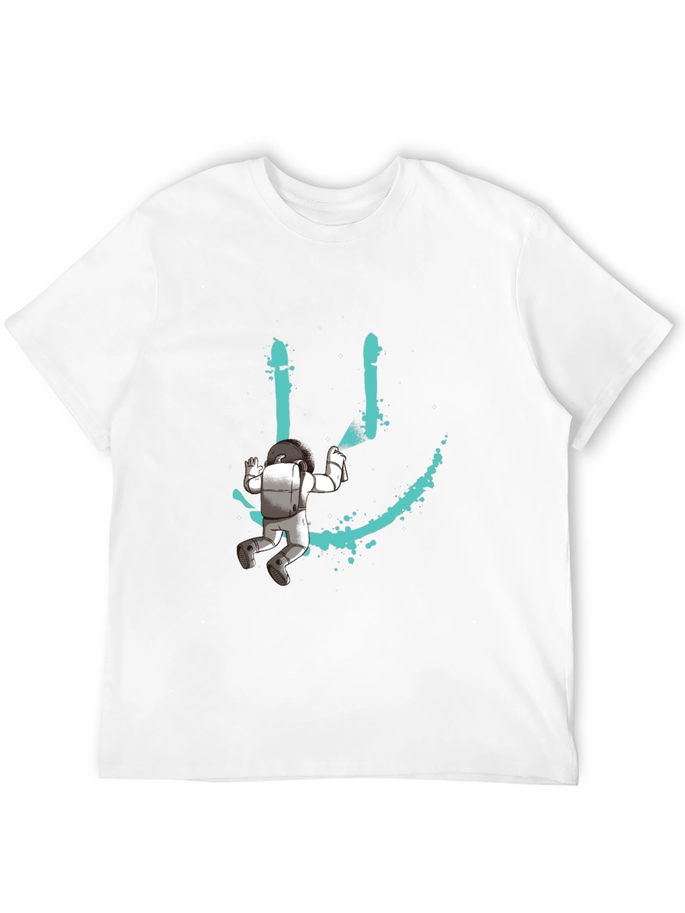 Astronaut Smiley Graphic T-Shirt - Black
