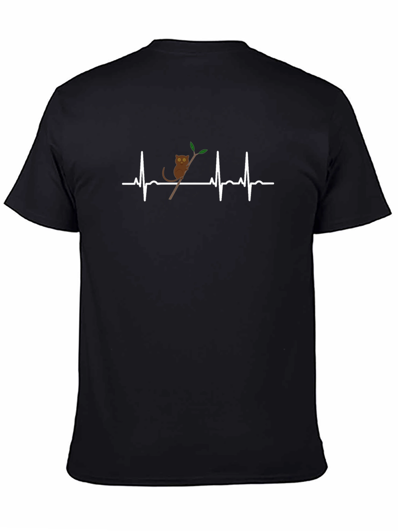 Heartbeat Tarsier Graphic T-Shirt - Black