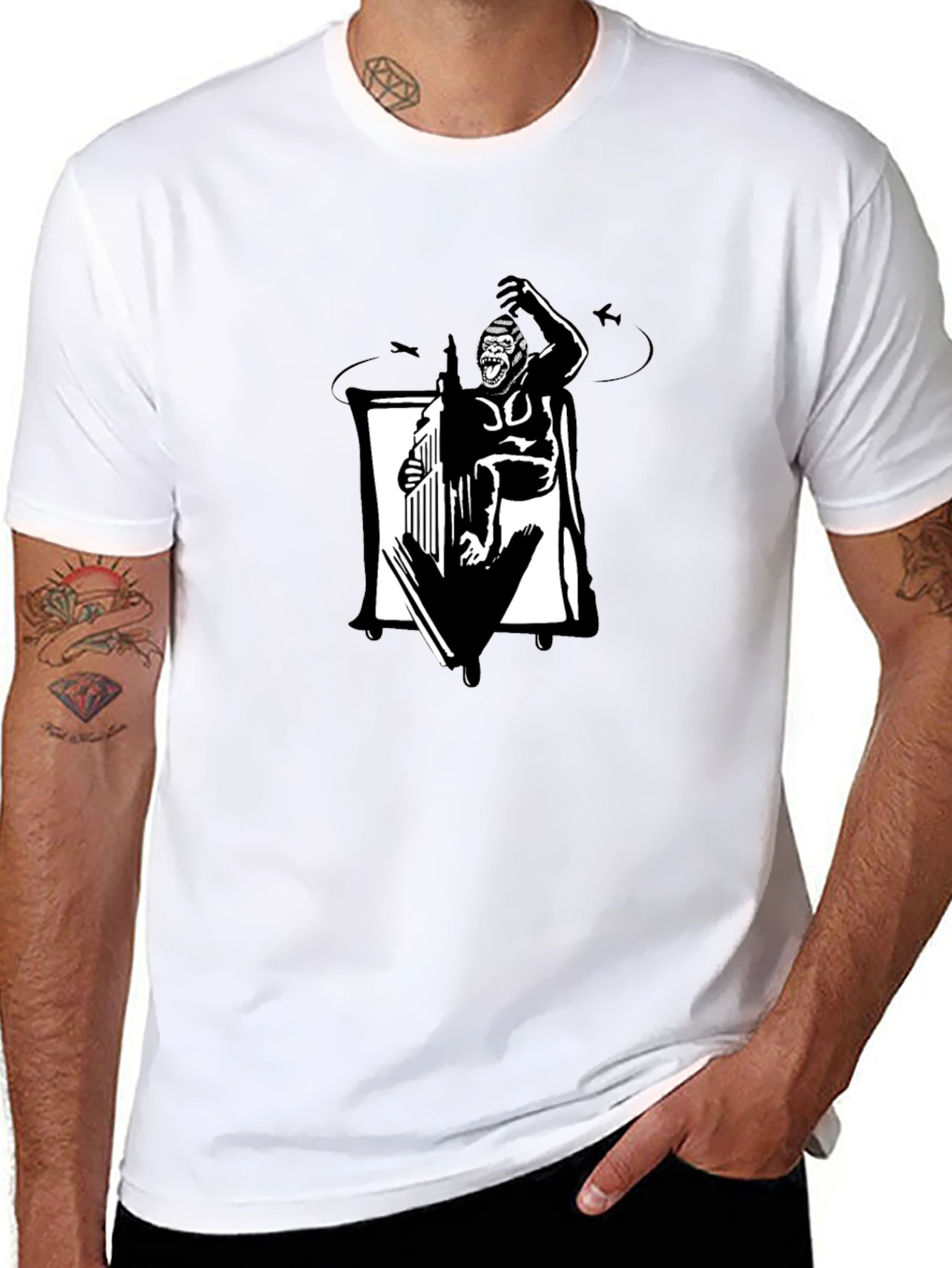 King Kong Graphic Tee - Black Cotton T-Shirt