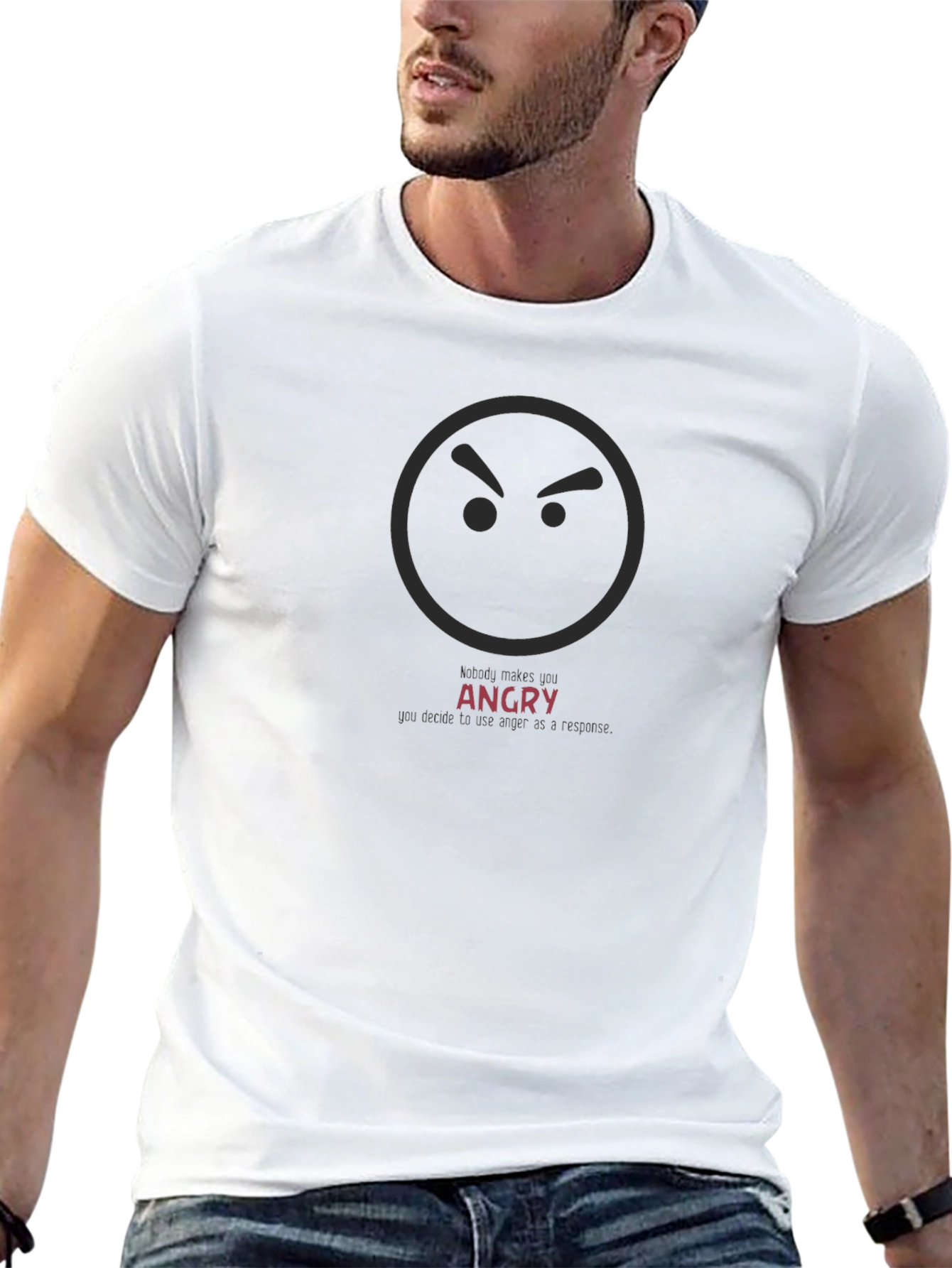 Angry Face Graphic T-Shirt - Casual Wear