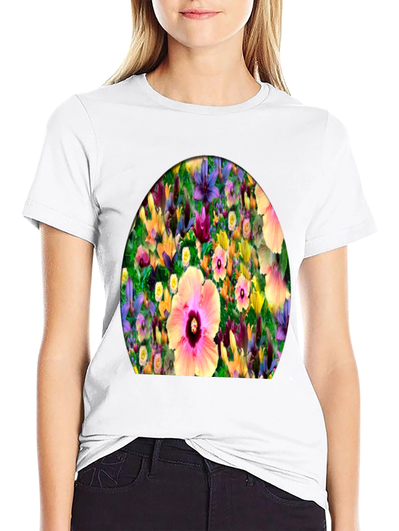 Floral Print Crew Neck T-Shirt