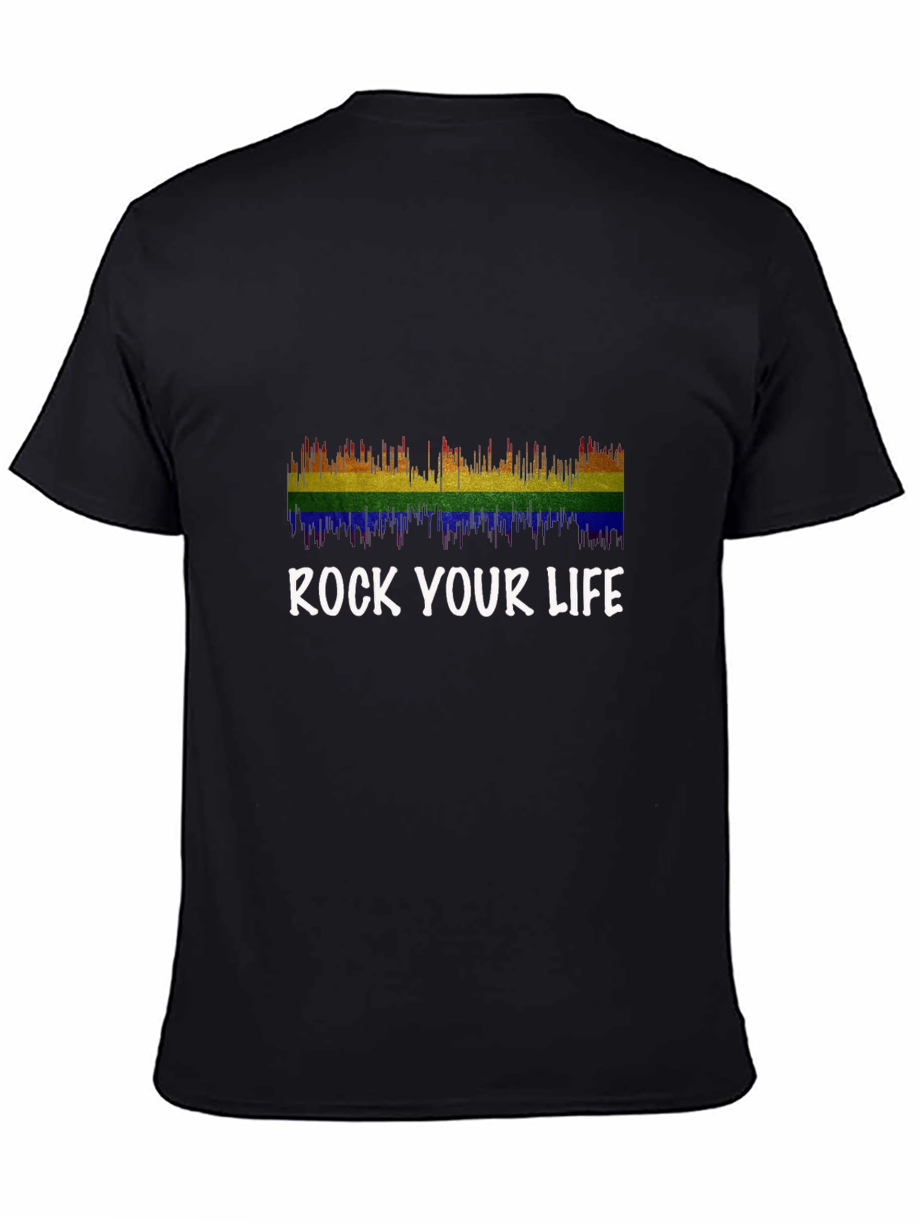 Rock Your Life Rainbow Graphic T-Shirt