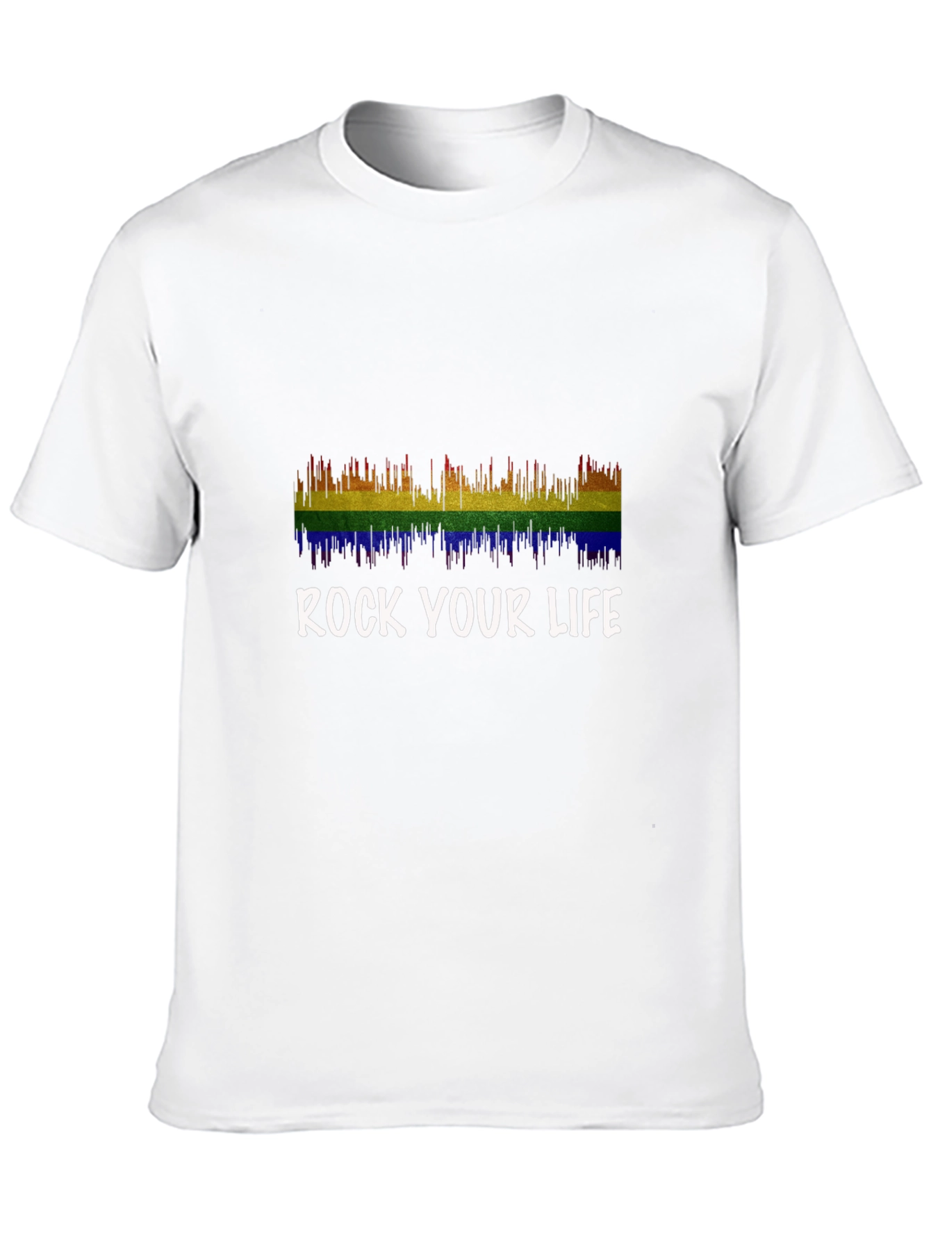 Rock Your Life Rainbow Graphic T-Shirt