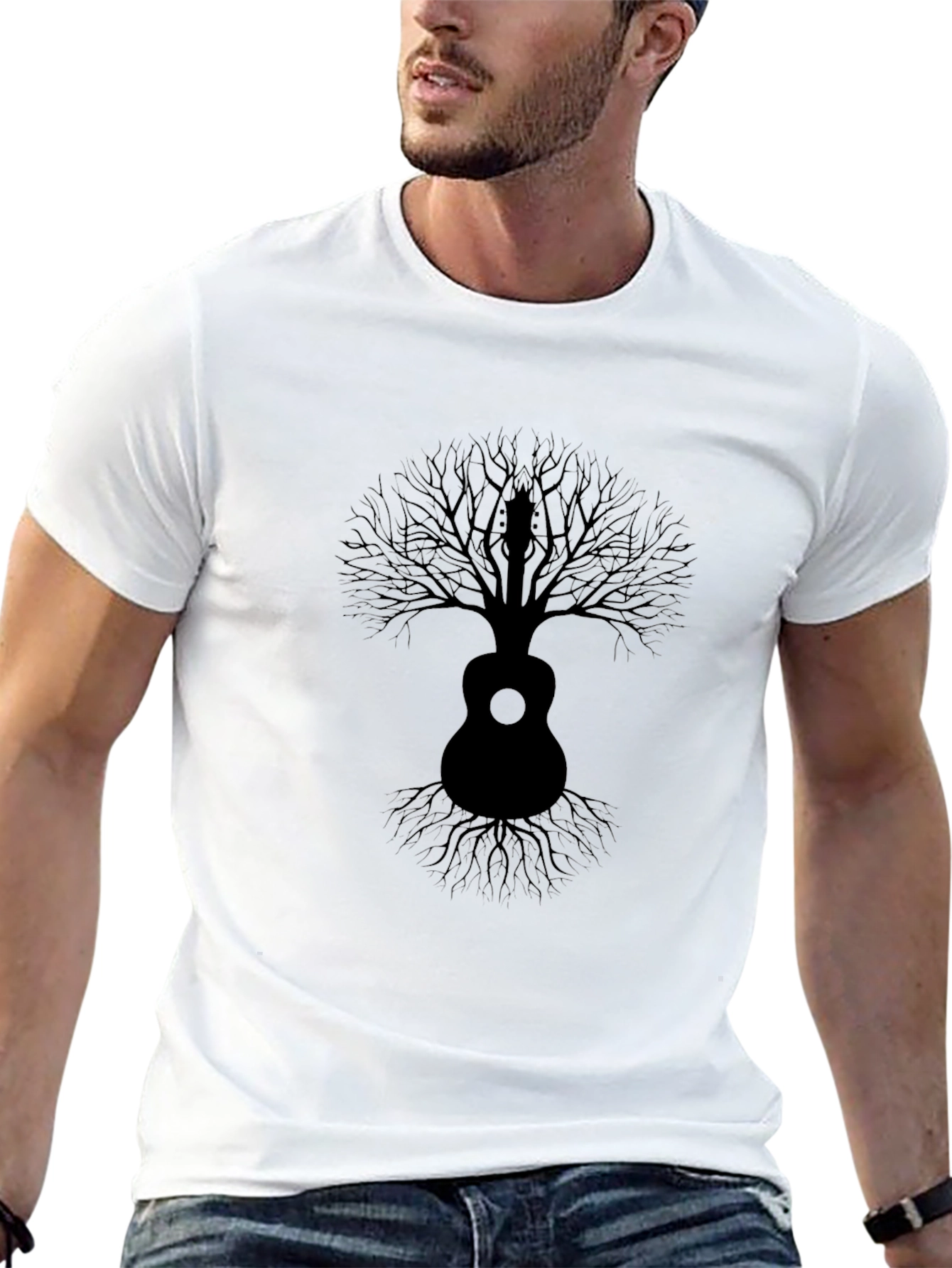 Guitar Tree Mens Black Graphic Tee