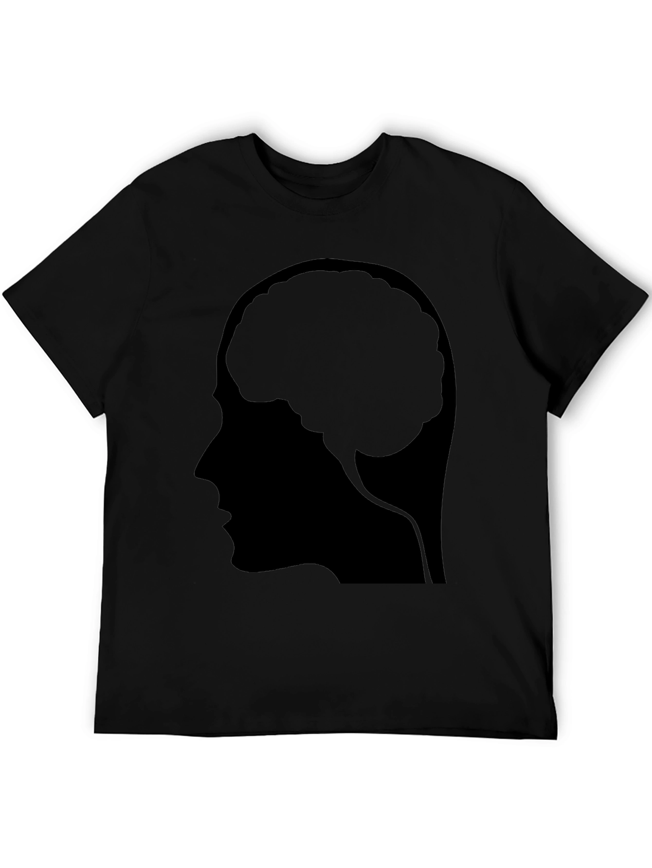 Brain Profile Graphic T-Shirt - Black