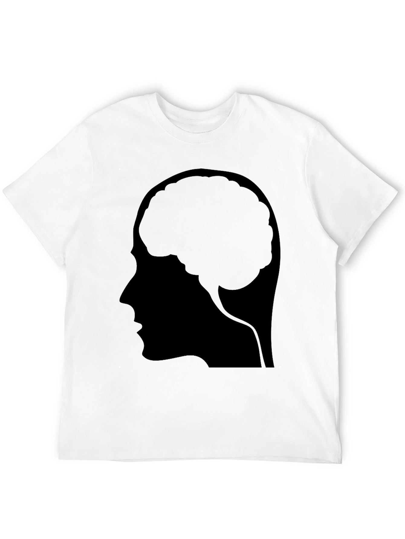 Brain Profile Graphic T-Shirt - Black