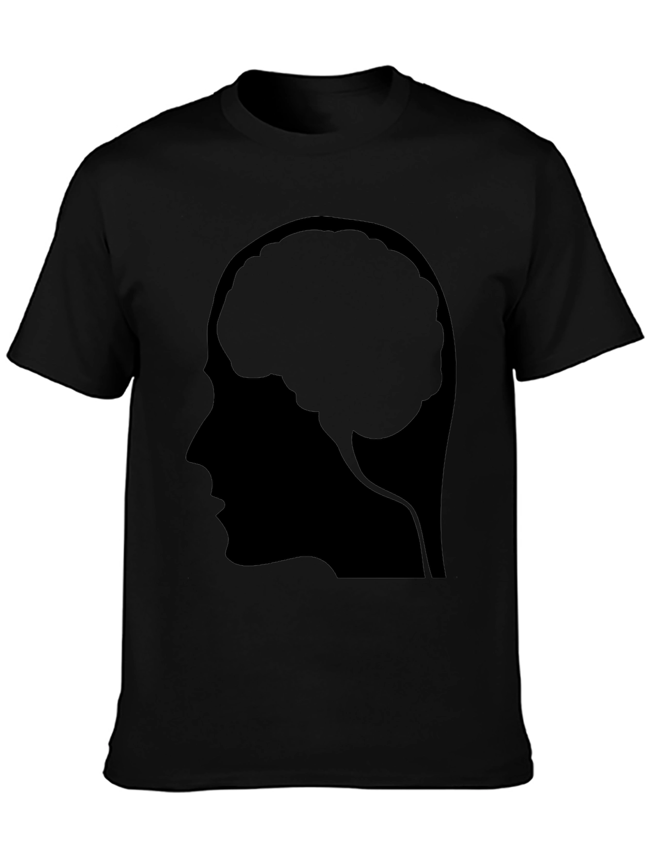 Brain Profile Graphic T-Shirt - Black