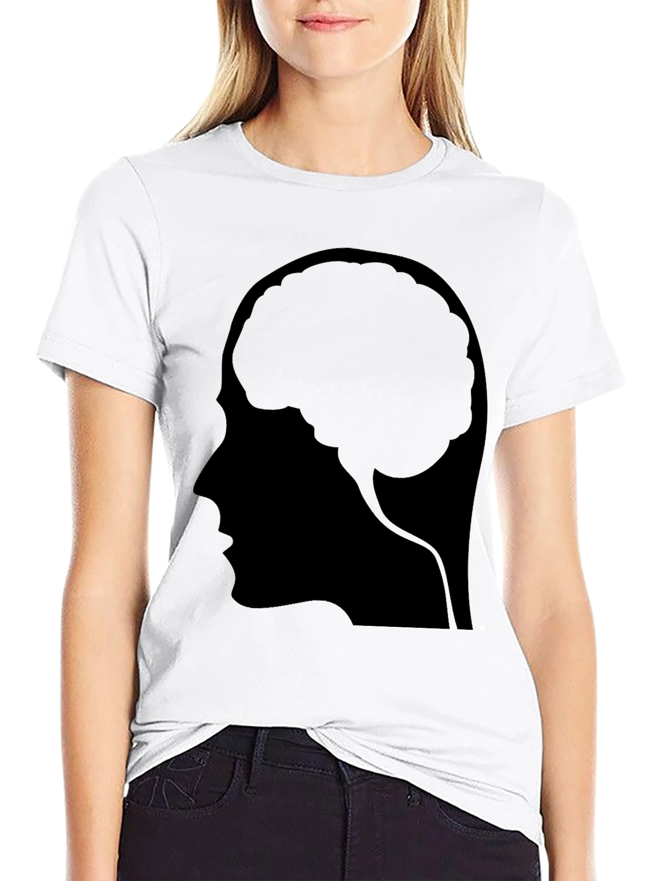 Brain Profile Graphic T-Shirt - Black