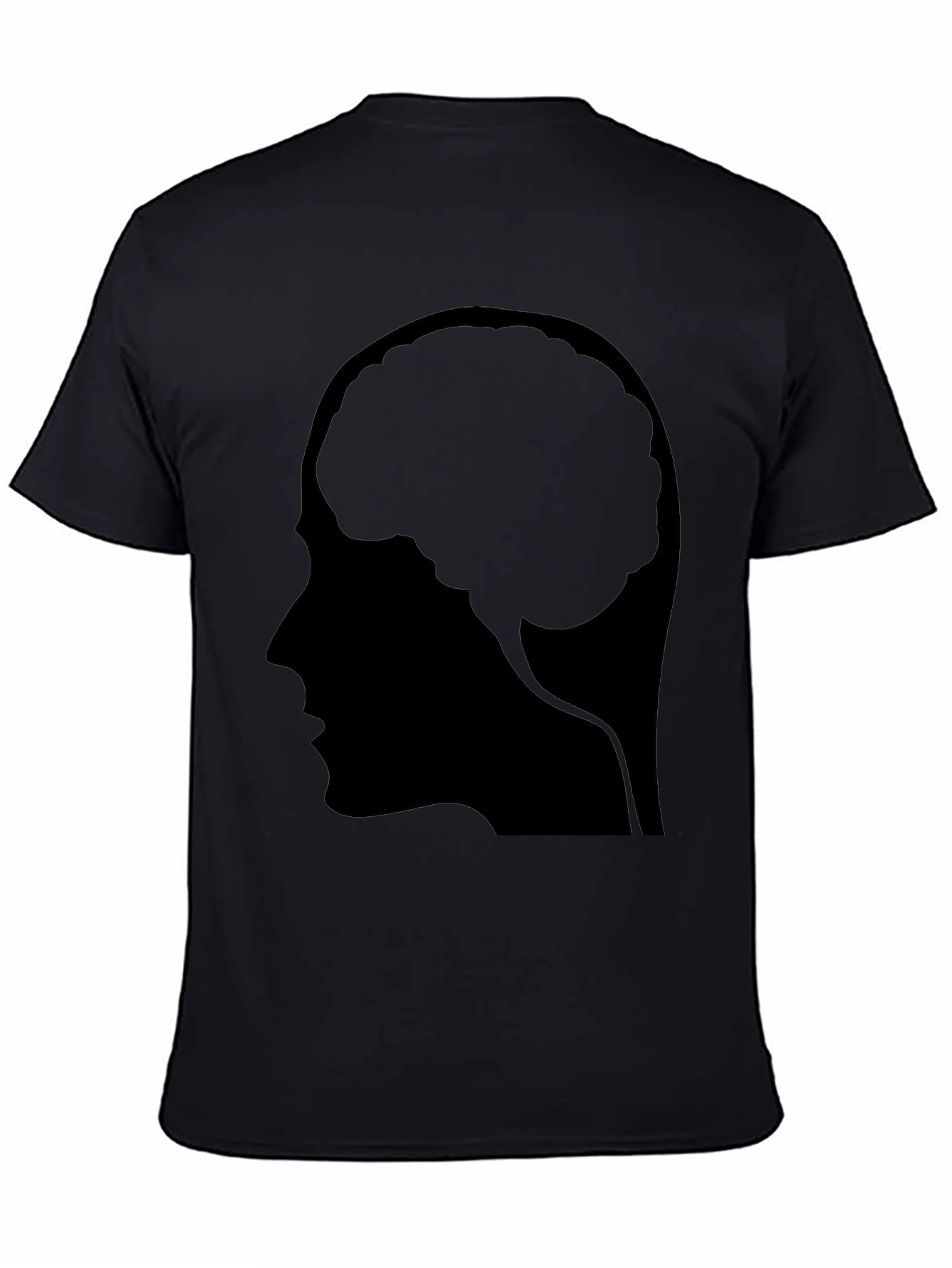 Brain Profile Graphic T-Shirt - Black
