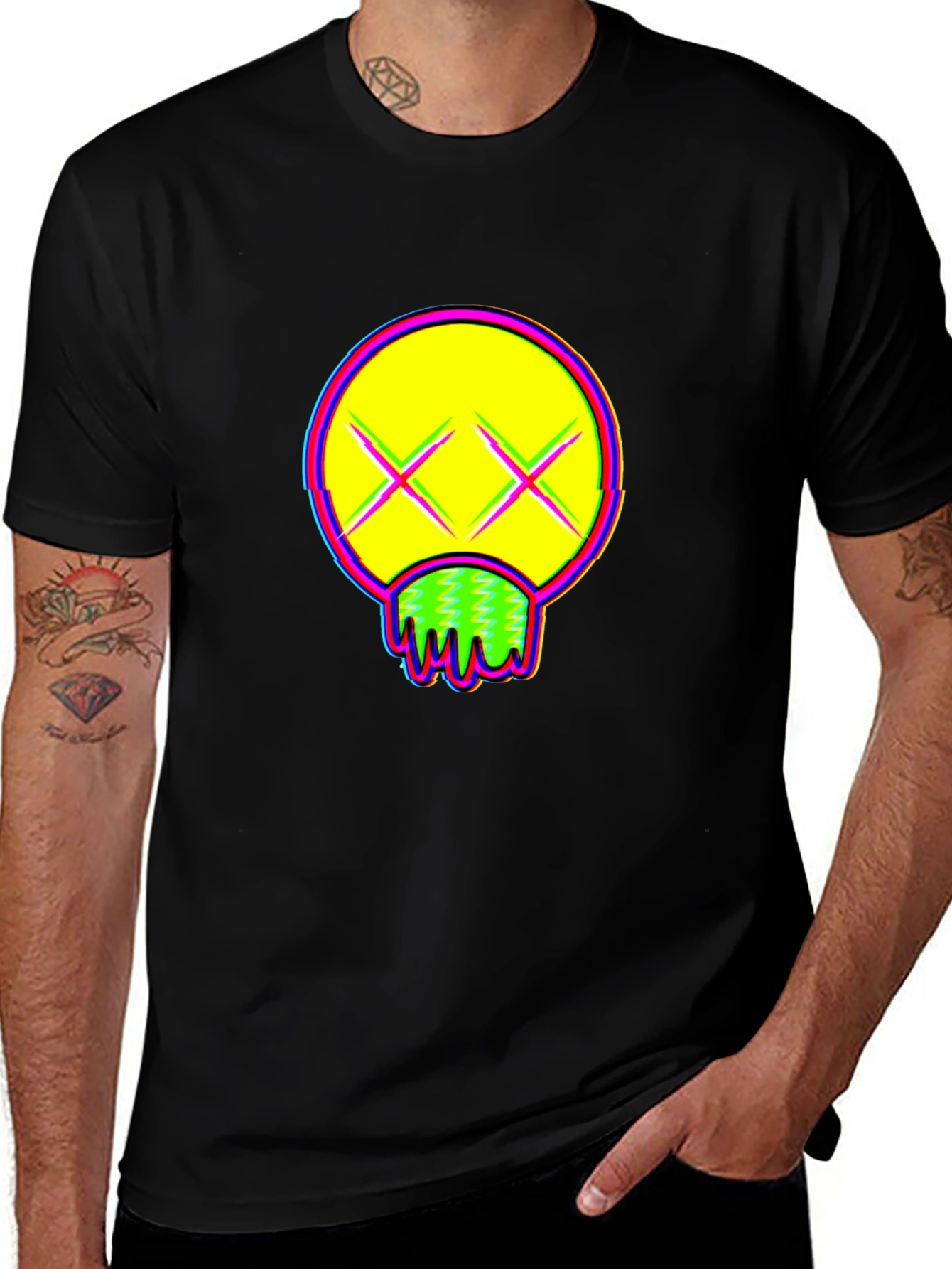 Vibrant Graphic Print Crew Neck T-Shirt