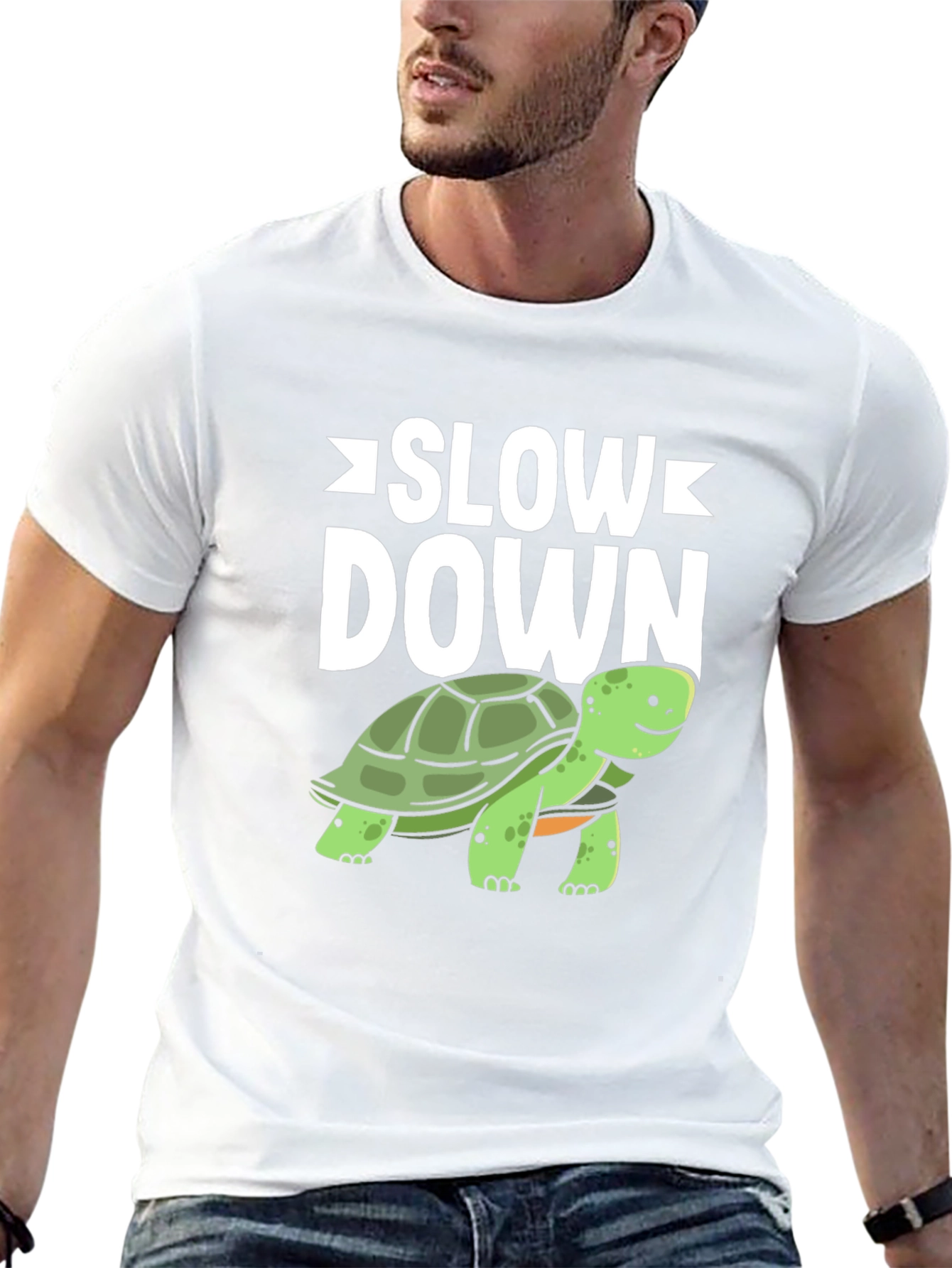 Slow Down Turtle Graphic T-Shirt