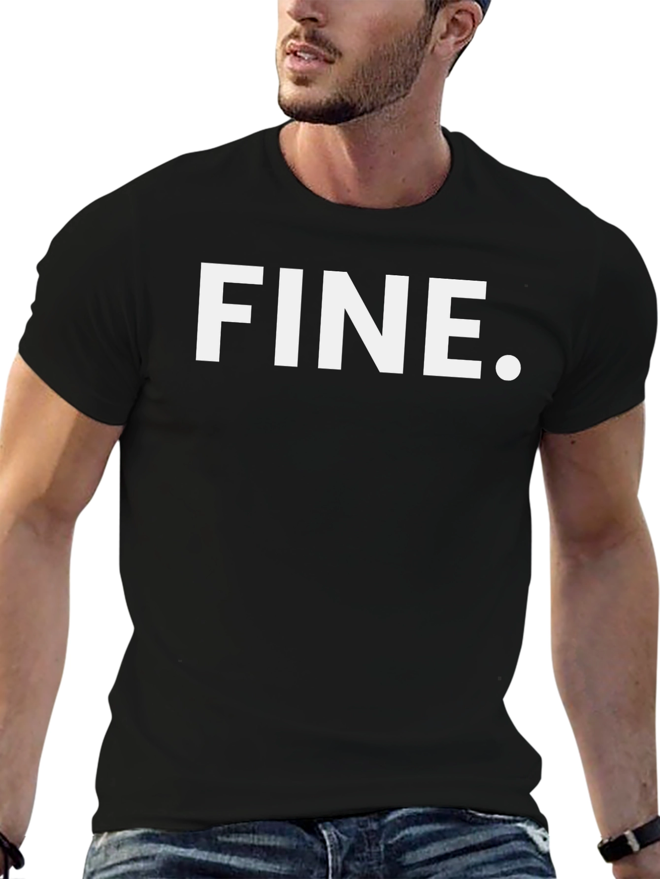 Fine Black T-Shirt - Minimalist Sarcastic Tee