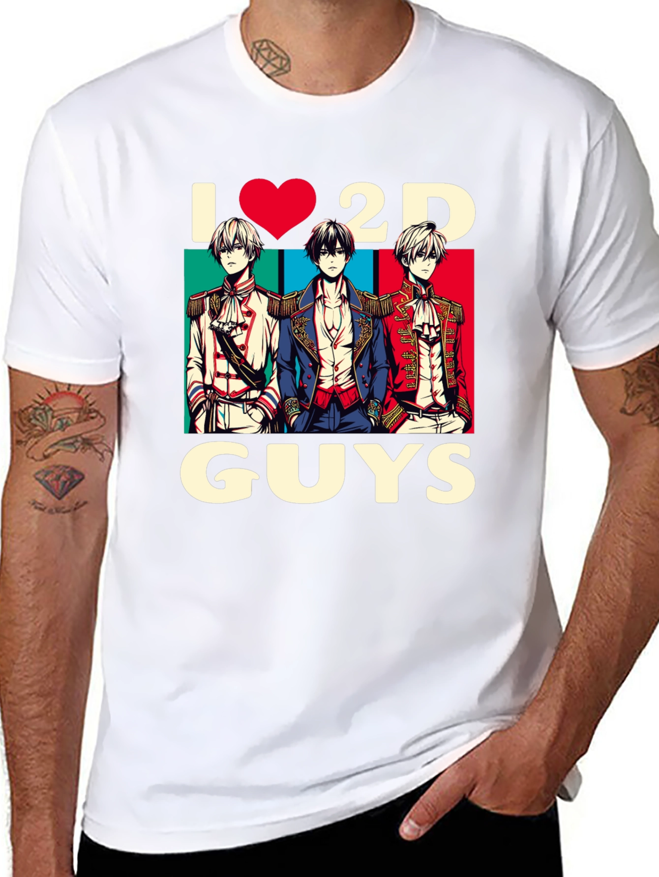 I Heart 2D Guys Anime T-Shirt