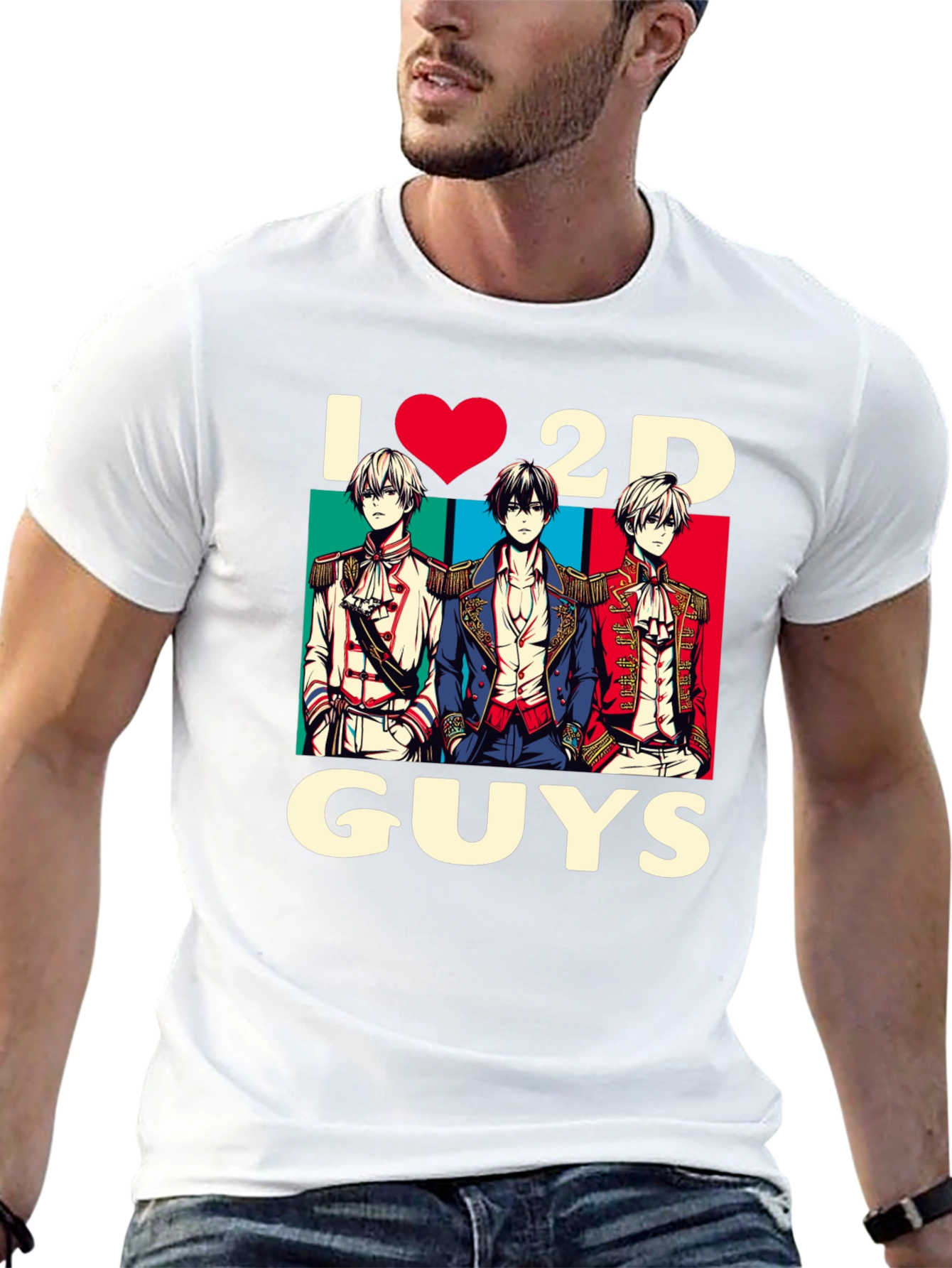 I Heart 2D Guys Anime T-Shirt