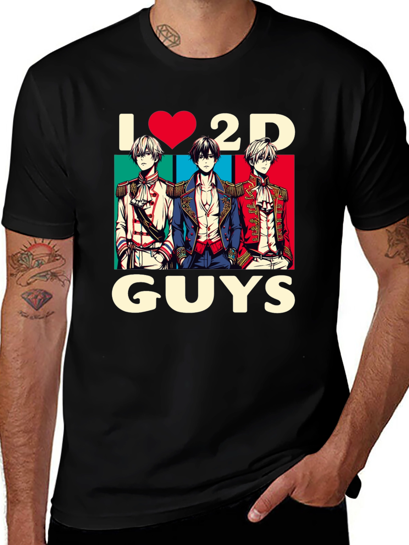 I Heart 2D Guys Anime T-Shirt