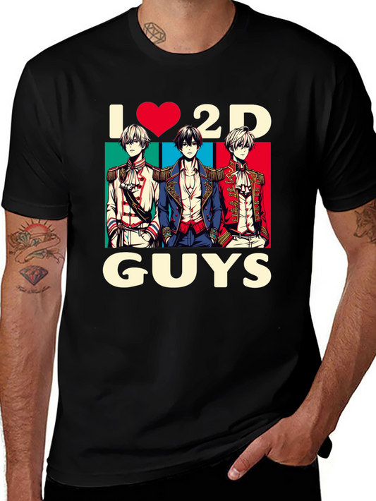 I Heart 2D Guys Anime T-Shirt