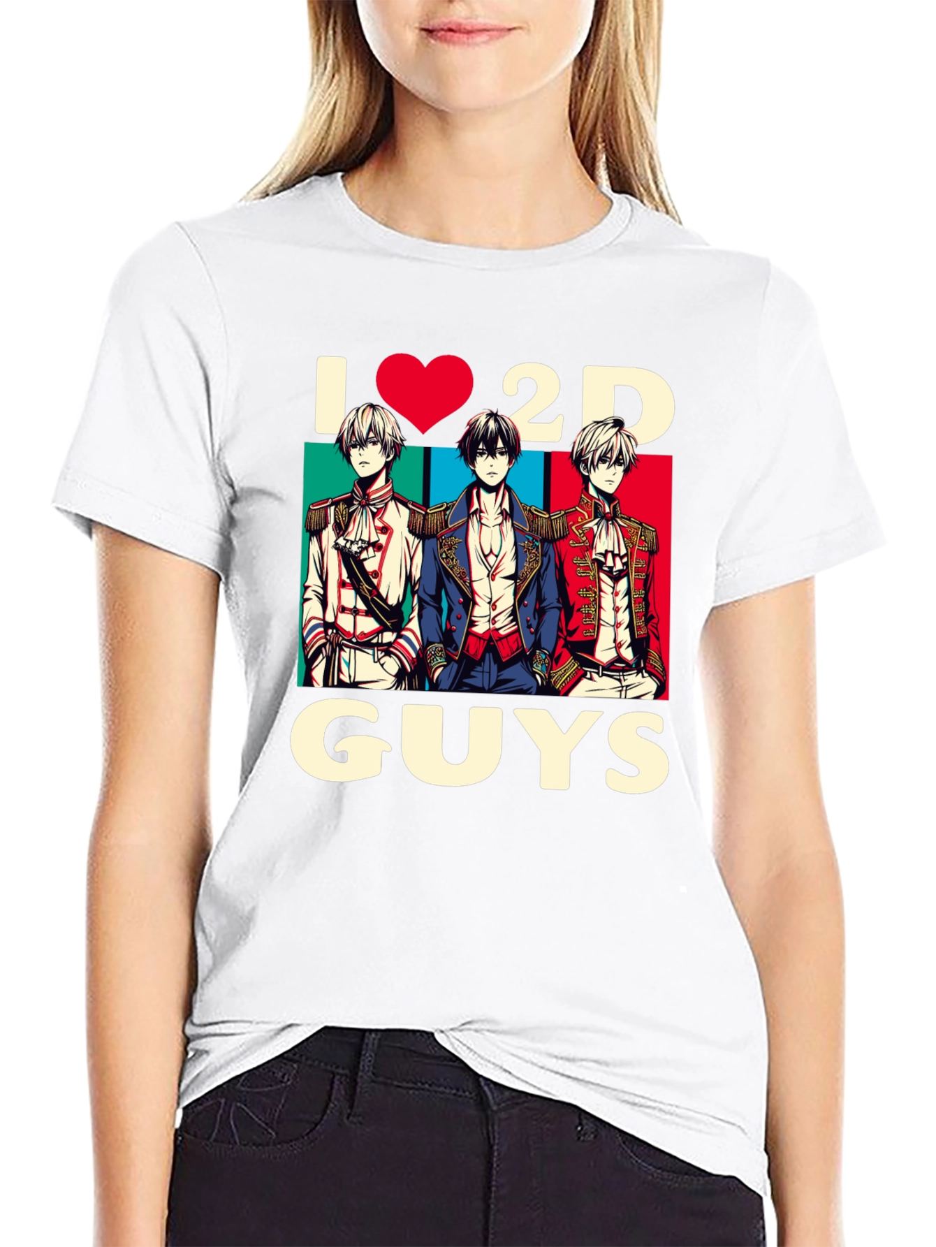 I Heart 2D Guys Anime T-Shirt