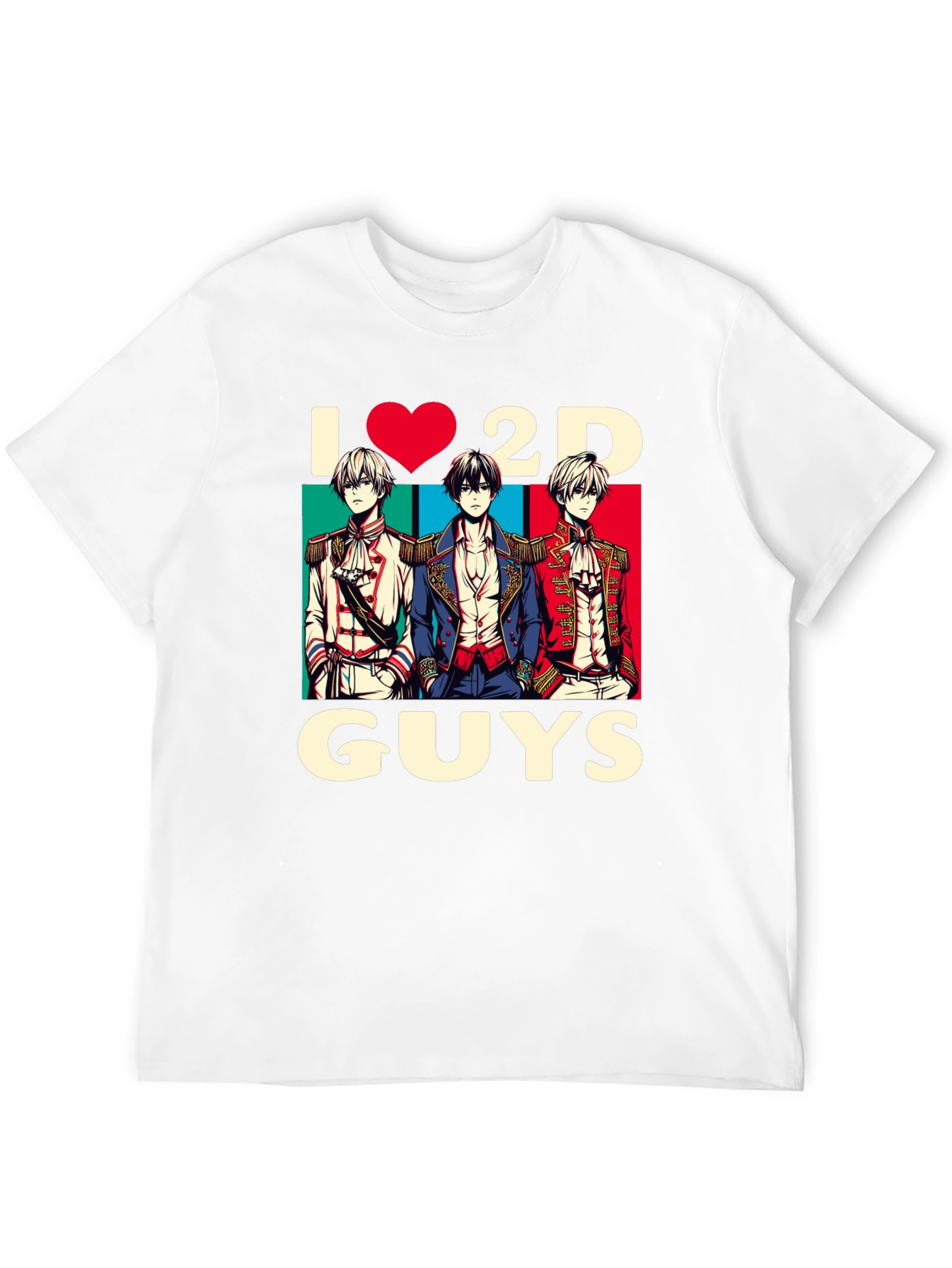 I Heart 2D Guys Anime T-Shirt