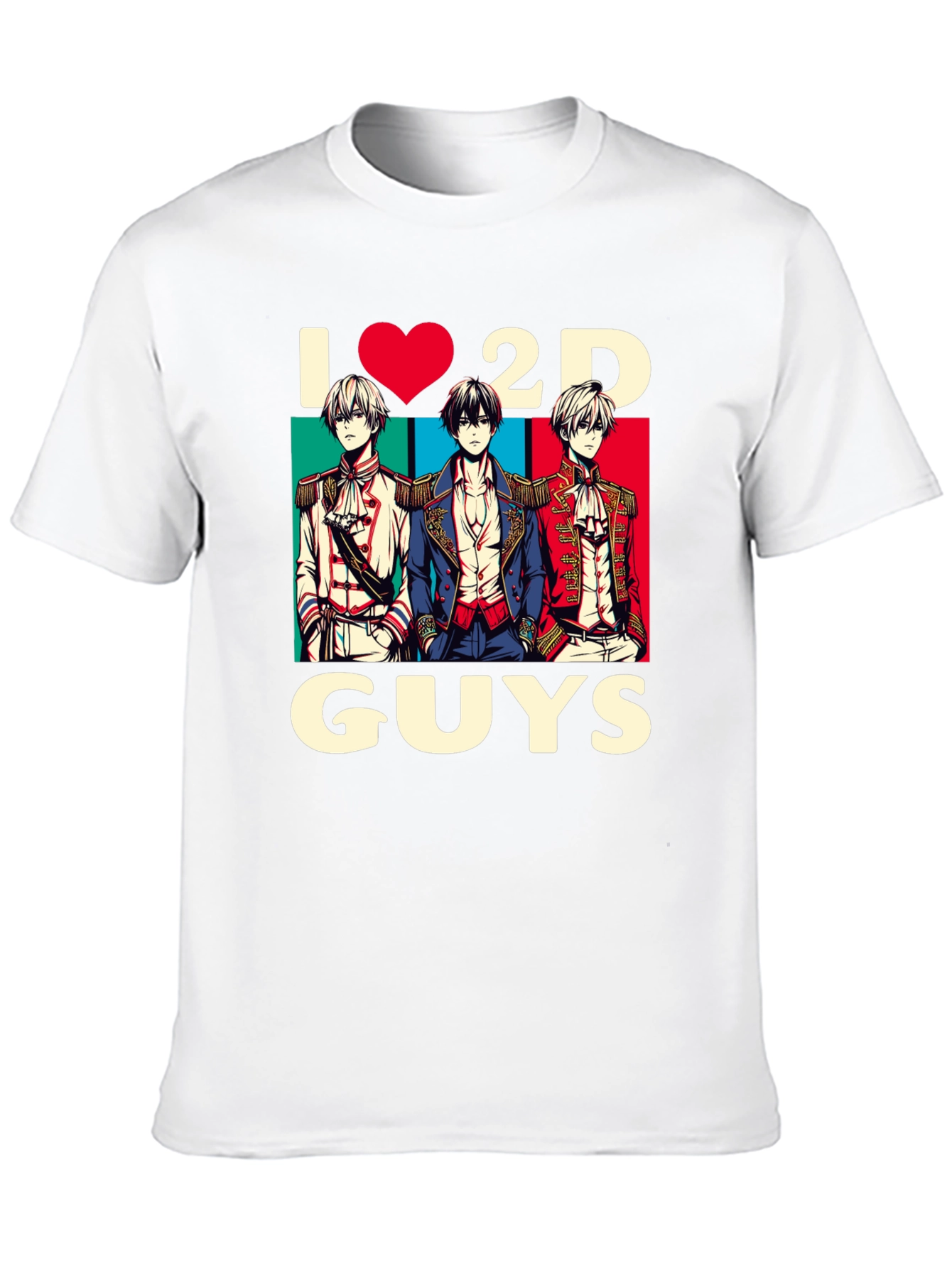 I Heart 2D Guys Anime T-Shirt