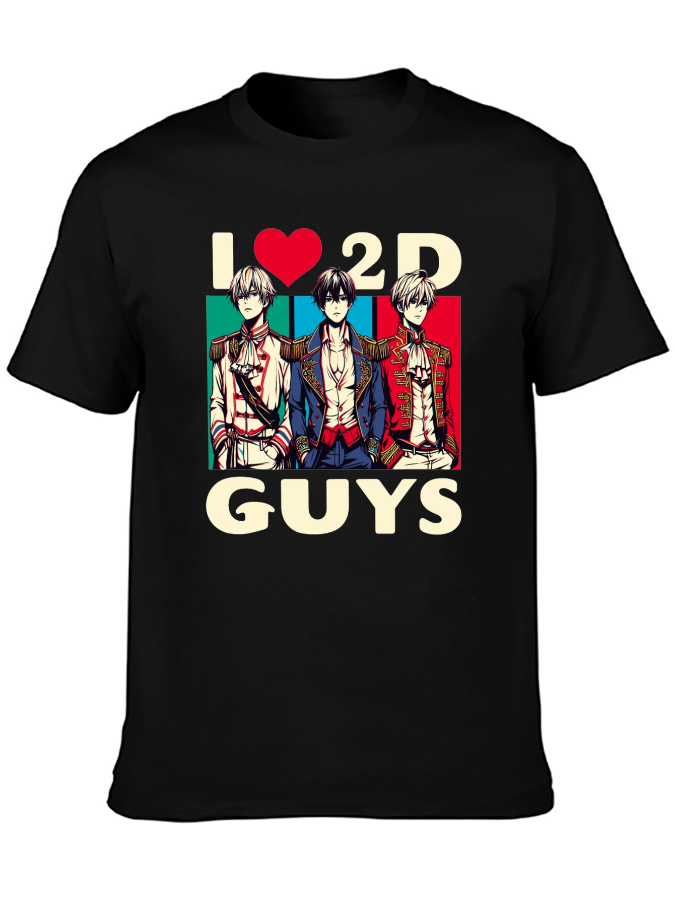 I Heart 2D Guys Anime T-Shirt