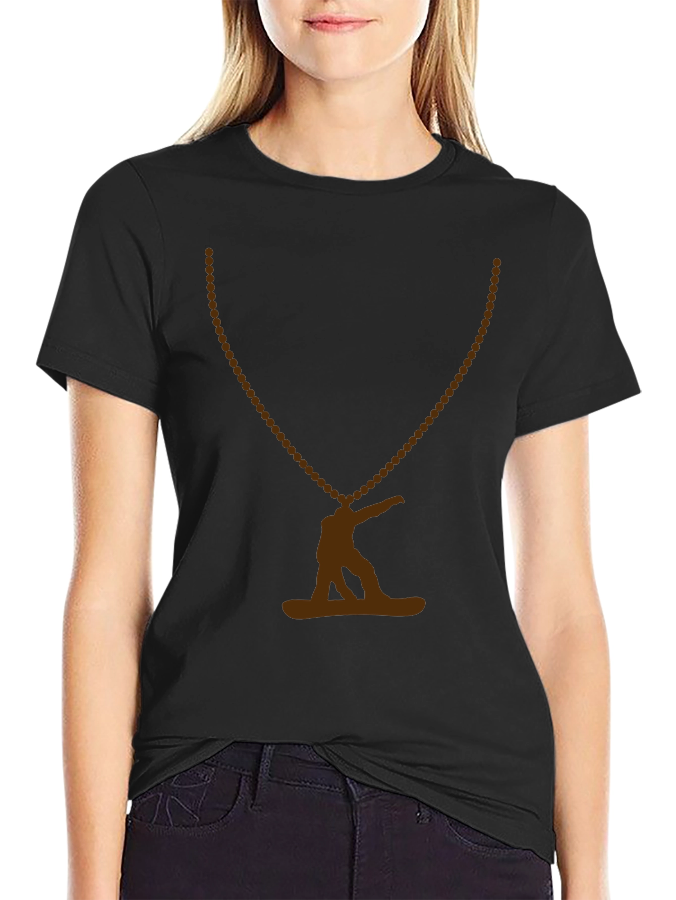 Snowboarder Graphic Tee - Black Cotton Blend