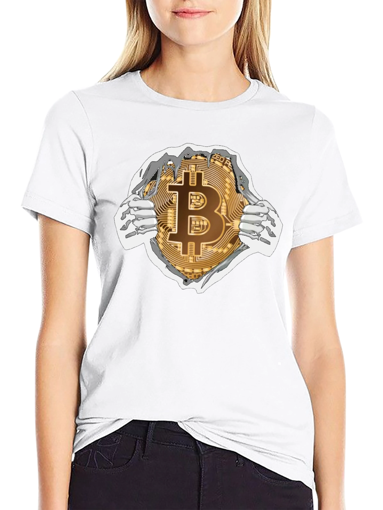 Bitcoin Ripped T-Shirt Crypto Currency Tee