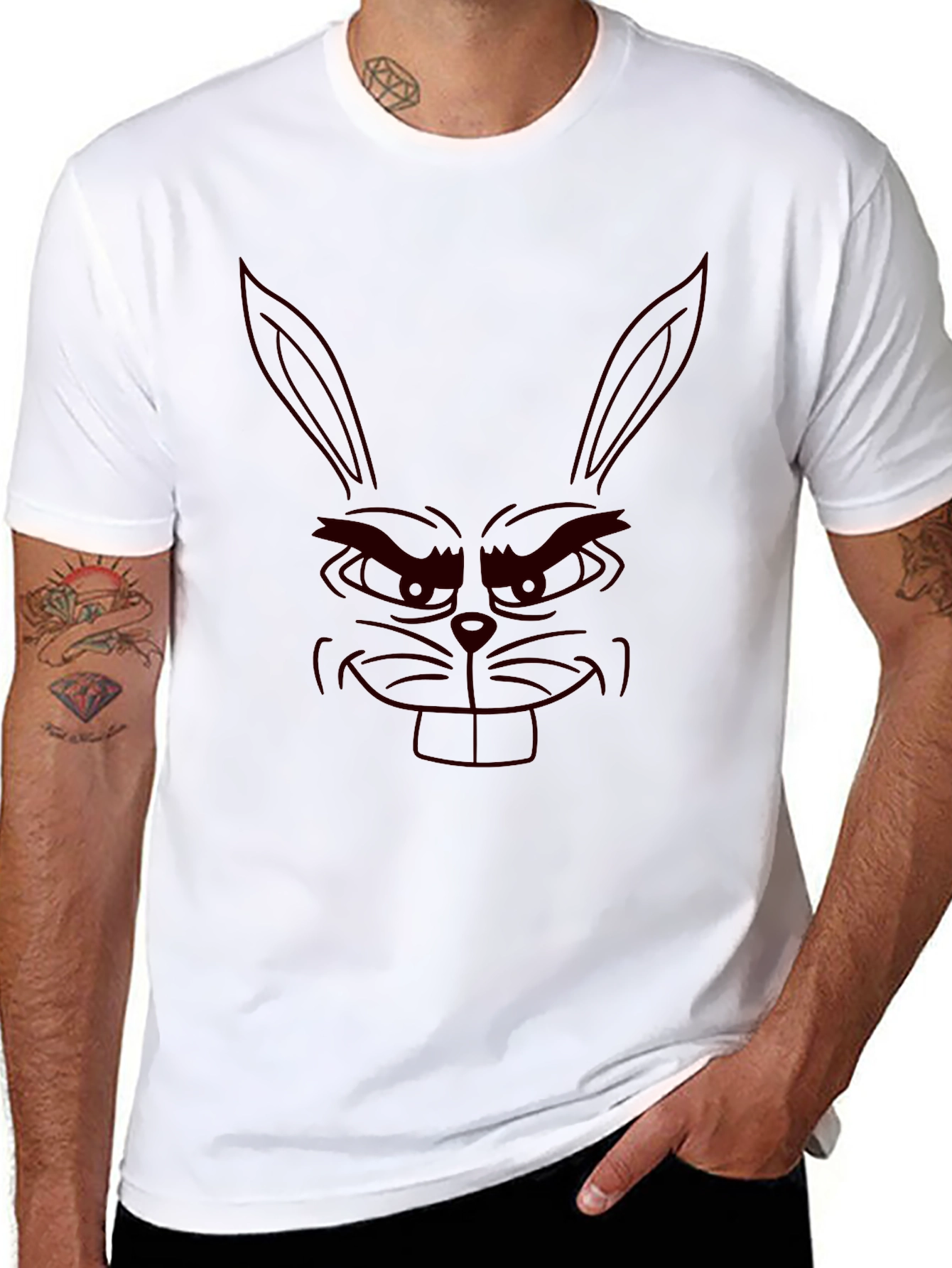 Evil Bunny Graphic T-Shirt - Mens Black Tee