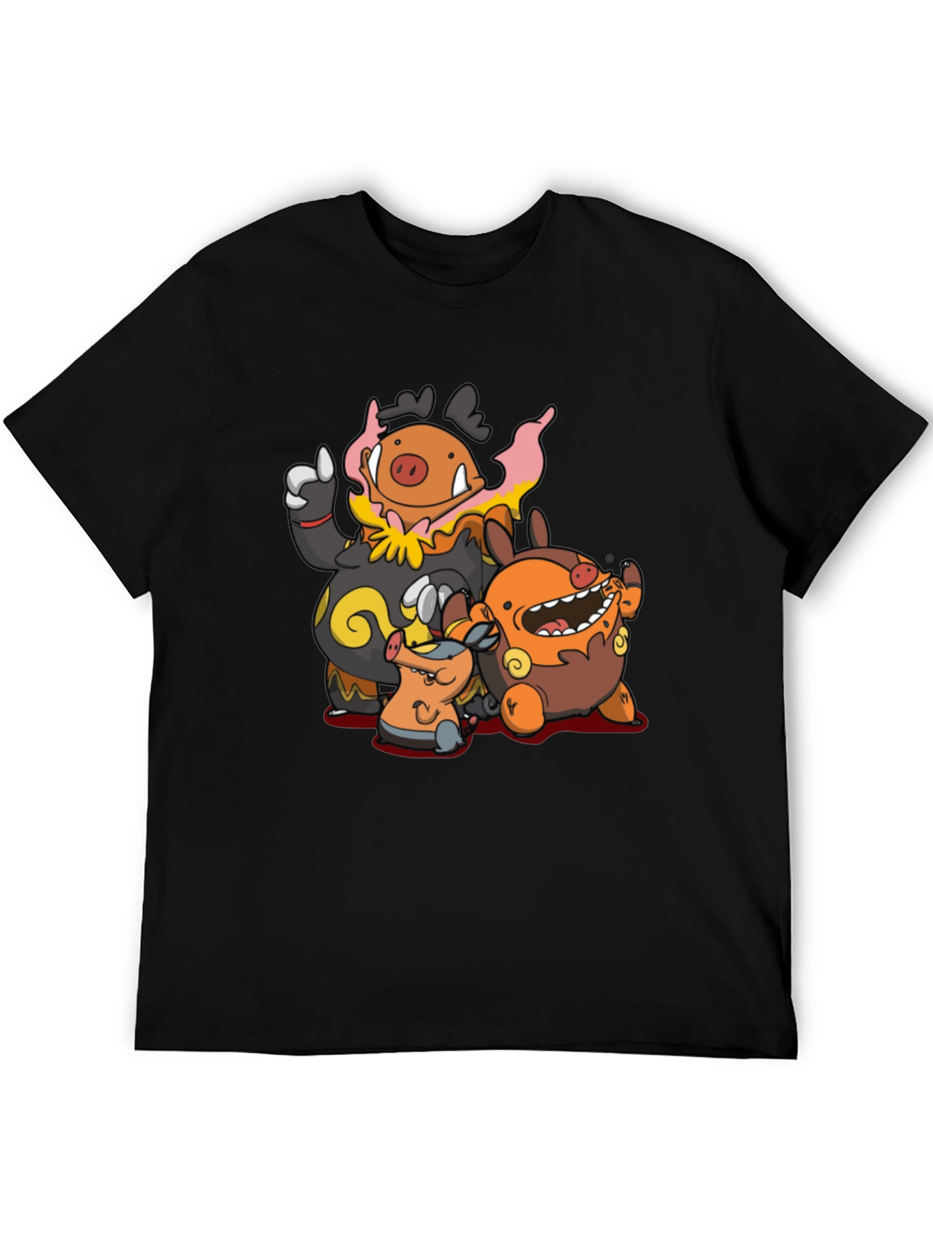 Pokemon Tepig Evolution Line T-Shirt - Black