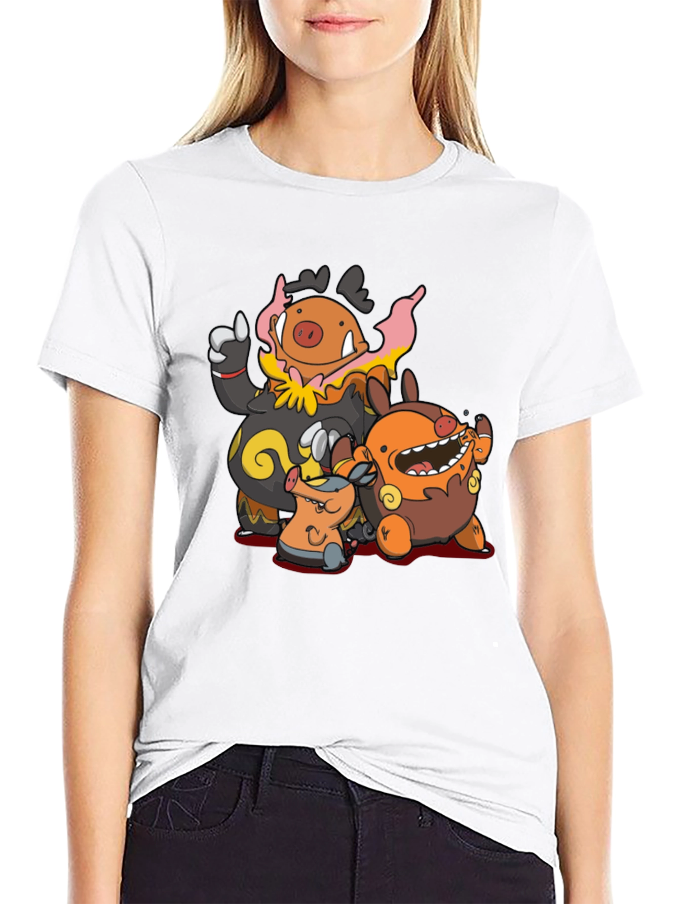 Pokemon Tepig Evolution Line T-Shirt - Black