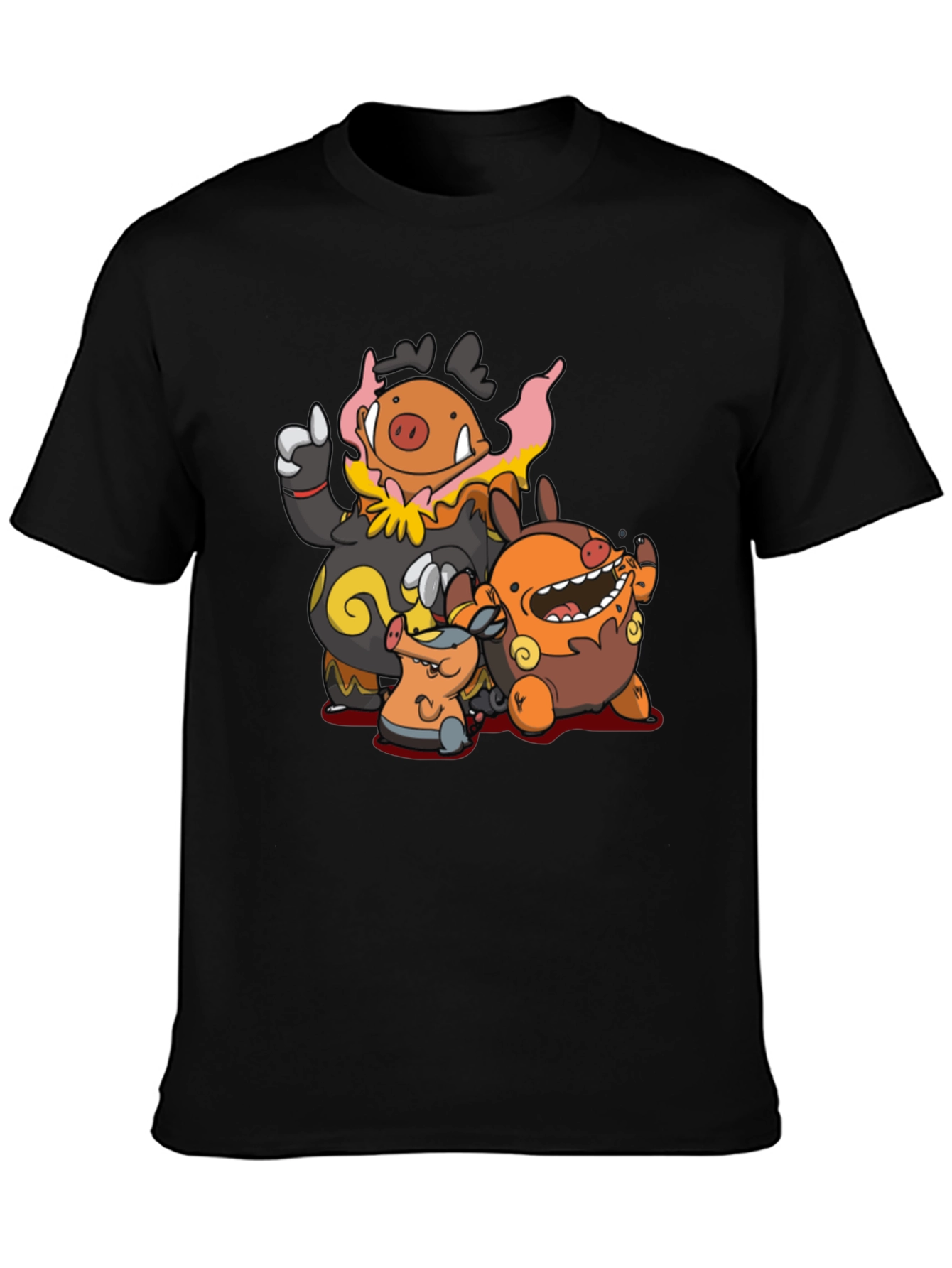 Pokemon Tepig Evolution Line T-Shirt - Black