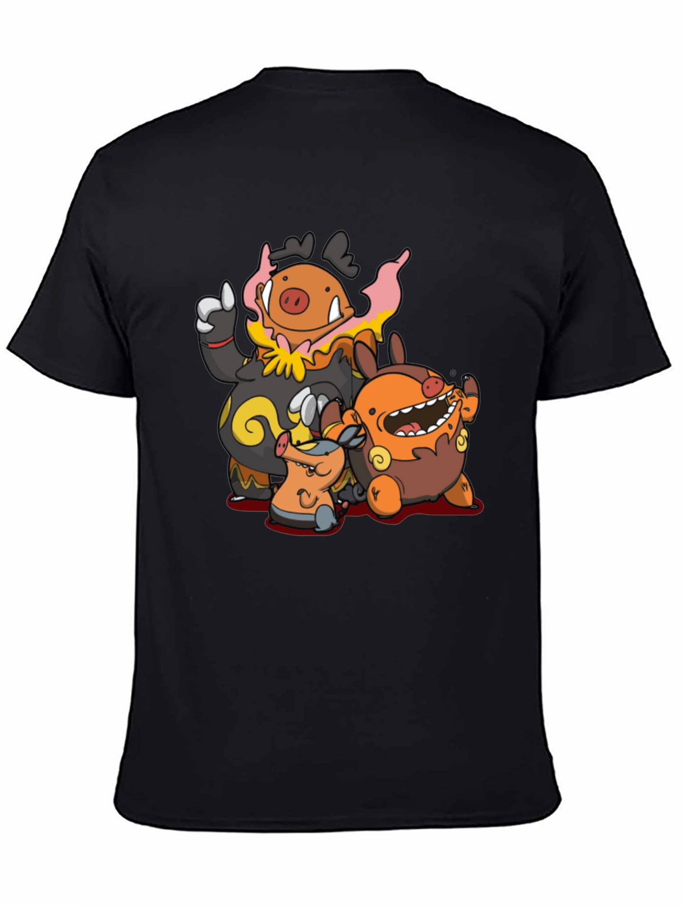 Pokemon Tepig Evolution Line T-Shirt - Black