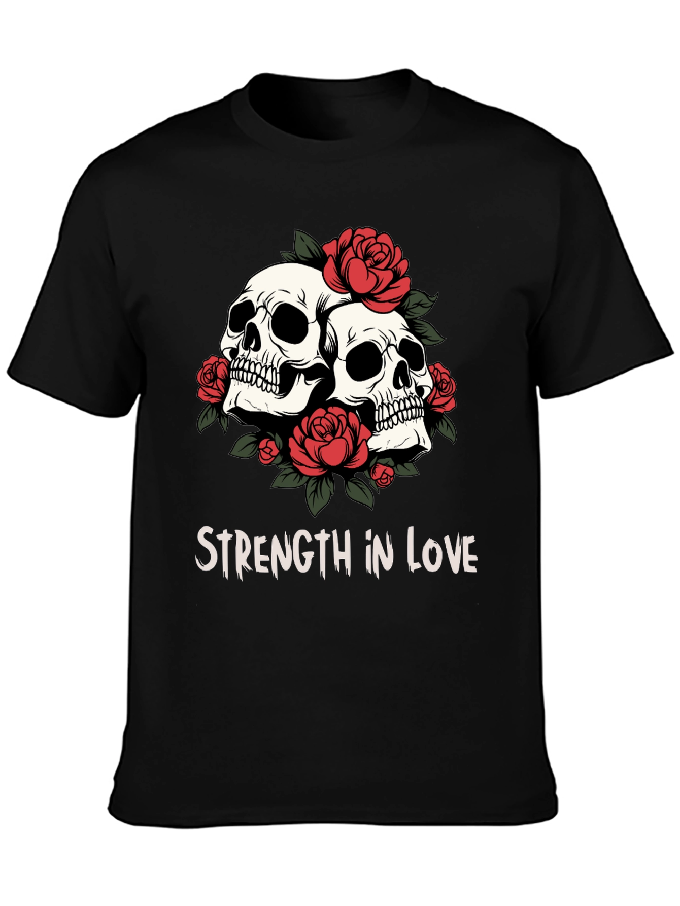 Skull & Roses Graphic Tee - Strength in Love
