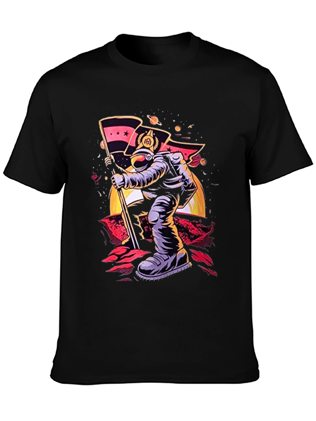 Astronaut Flag T-Shirt - Space Explorer Tee