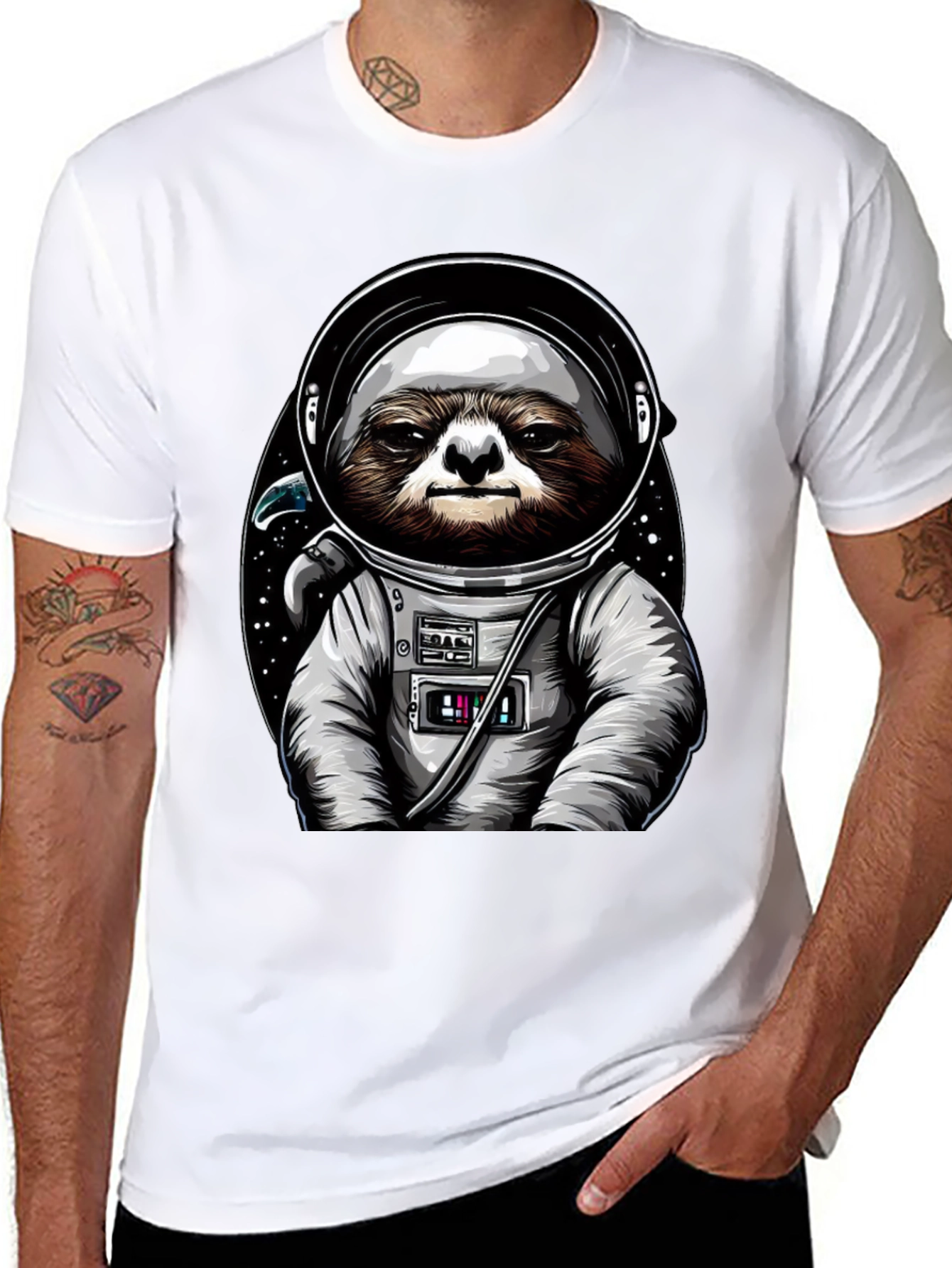 Sloth Astronaut Graphic Tee - Space Sloth T-Shirt