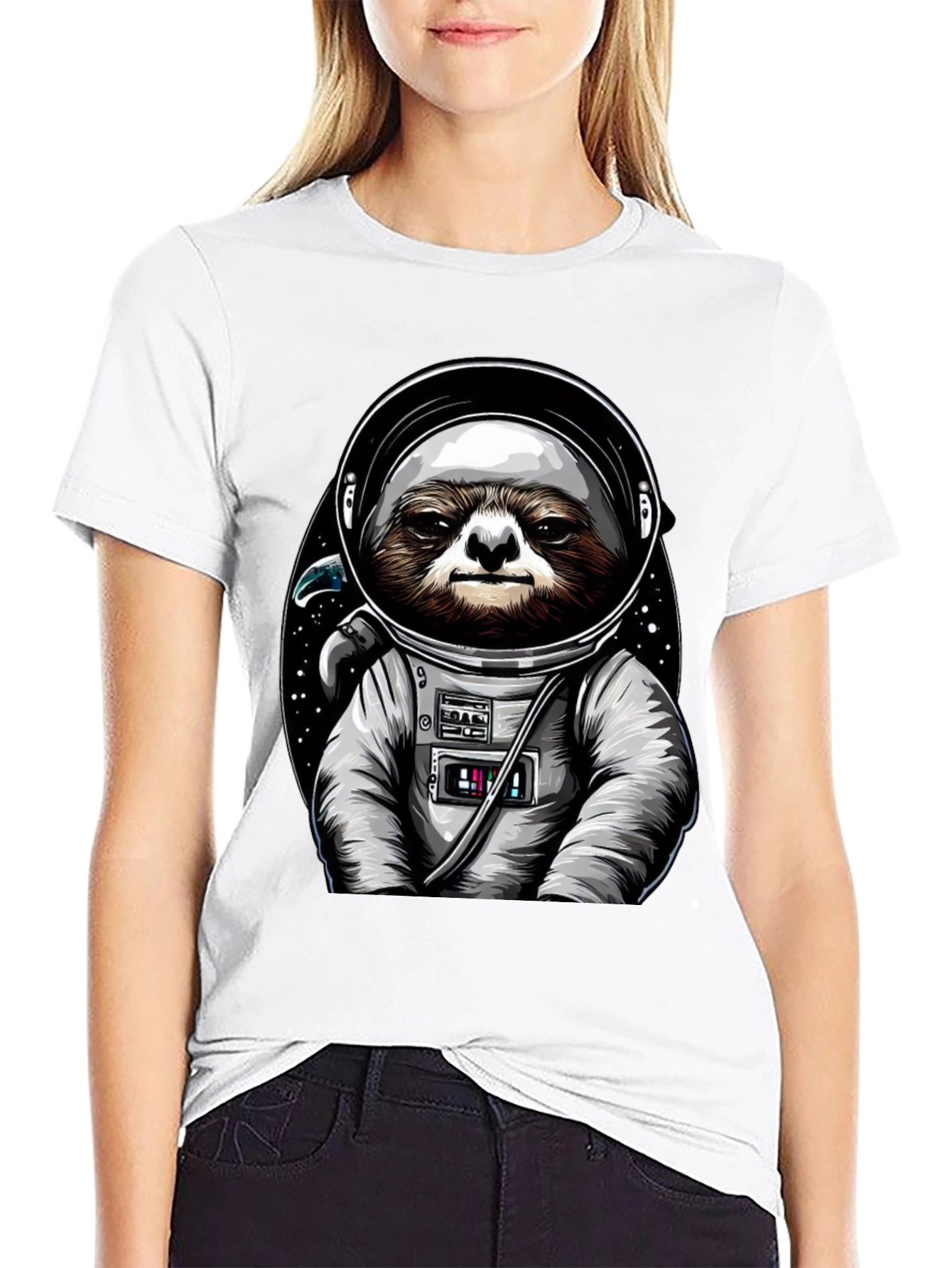 Sloth Astronaut Graphic Tee - Space Sloth T-Shirt