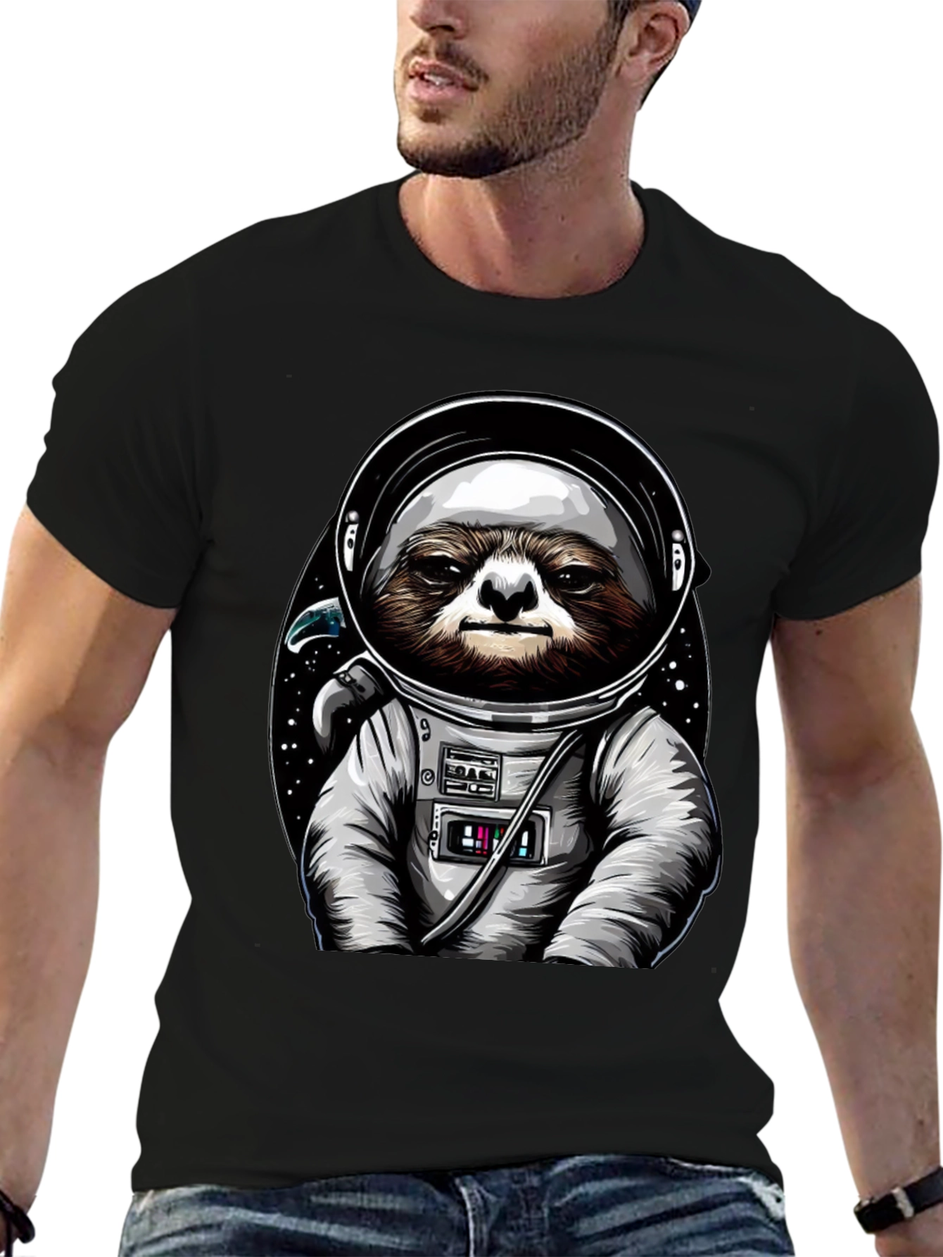 Sloth Astronaut Graphic Tee - Space Sloth T-Shirt