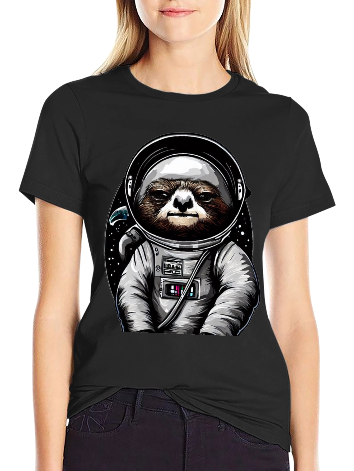 Sloth Astronaut Graphic Tee - Space Sloth T-Shirt