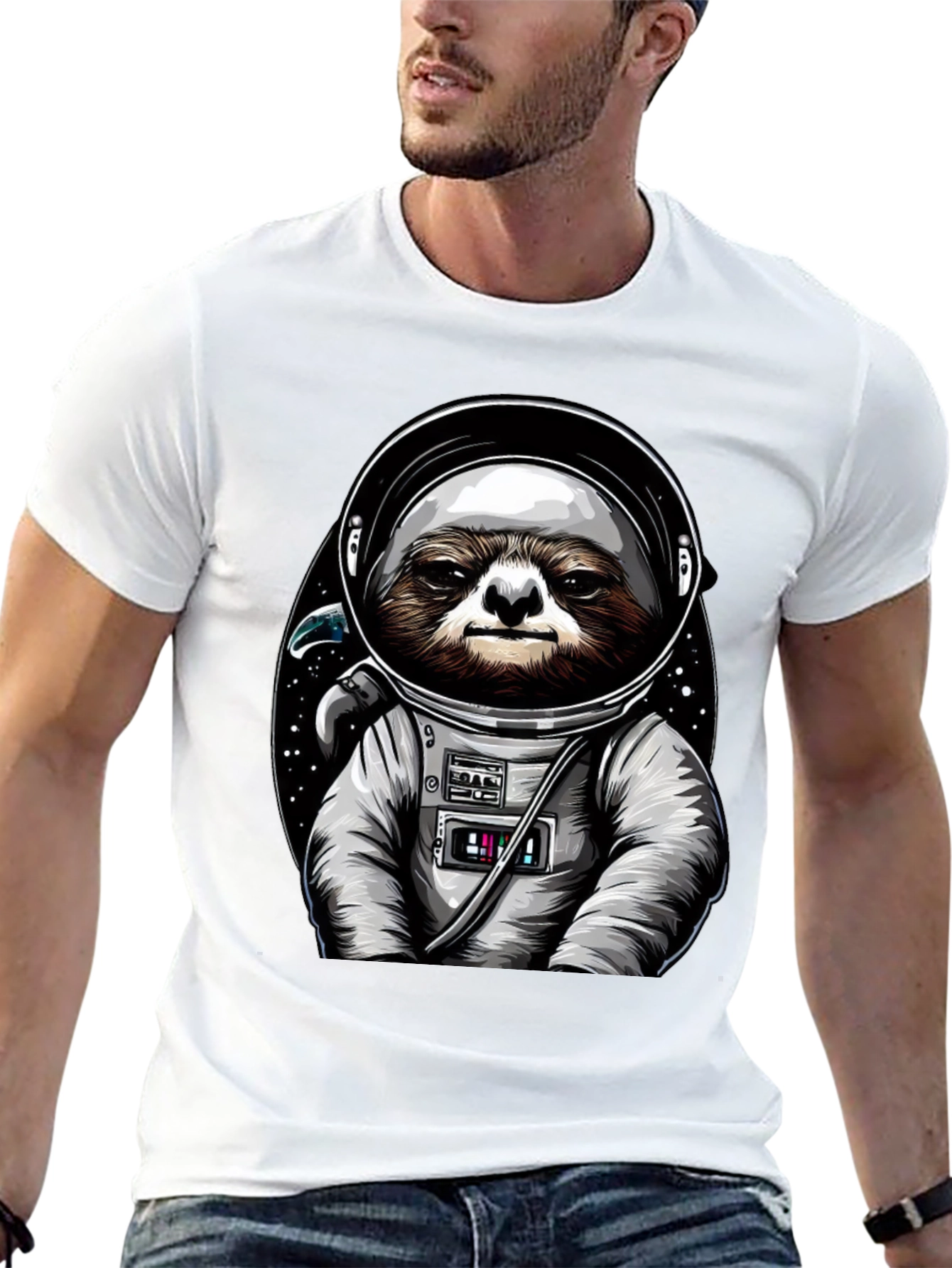 Sloth Astronaut Graphic Tee - Space Sloth T-Shirt