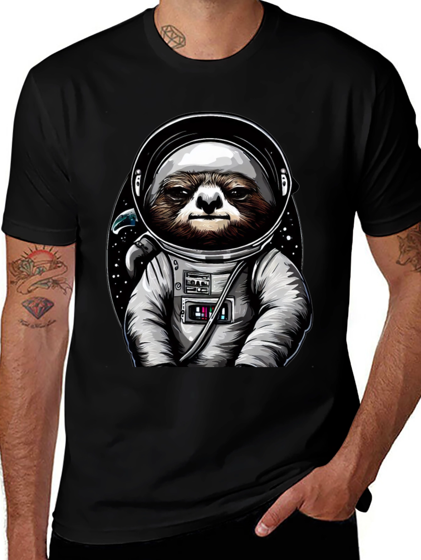 Sloth Astronaut Graphic Tee - Space Sloth T-Shirt