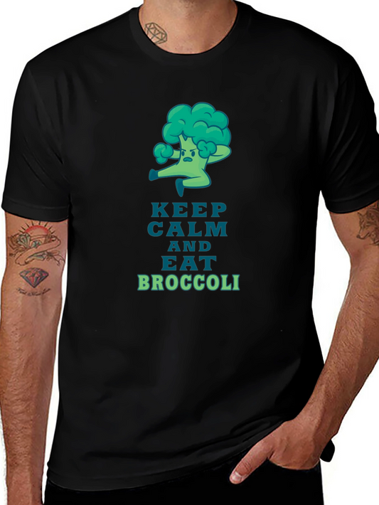 Keep Calm and Eat Broccoli Graphic T-Shirt