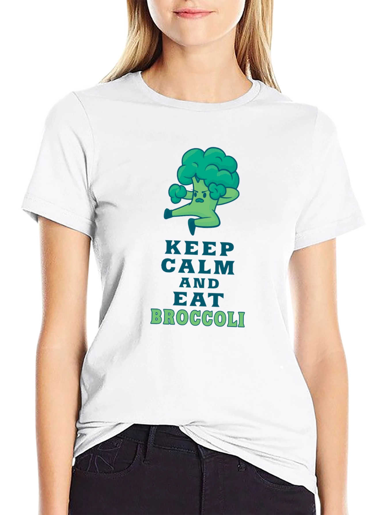 Keep Calm and Eat Broccoli Graphic T-Shirt